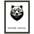 Bären Poster mit Wunschtext – Papa Bär Geschenkidee – Premium Rahmen - Made By Request Store