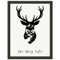 Hirsch Poster mit Wunschtext – Der Berg ruft – Premium Qualitätsdruck - Made By Request Store