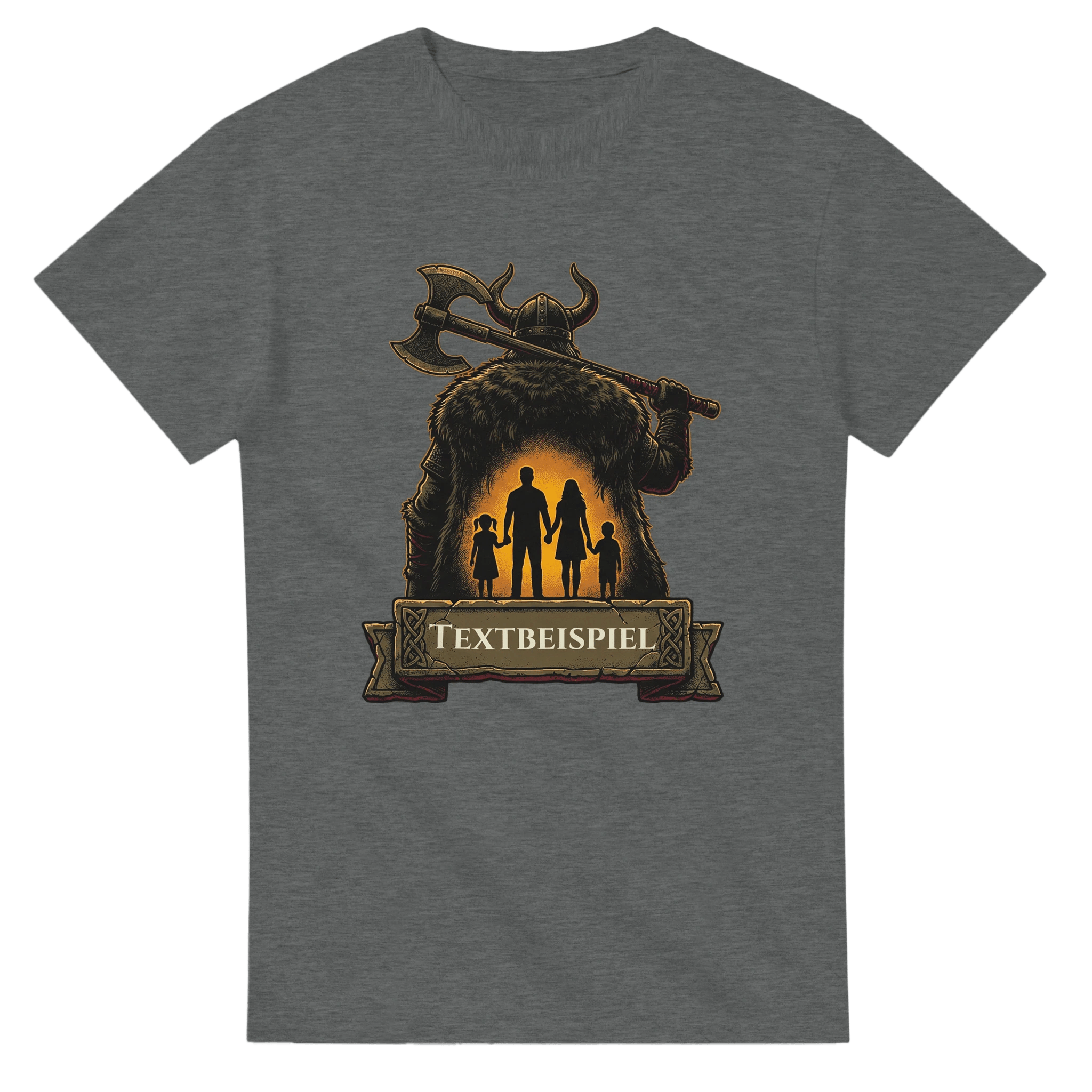 Personalisierbares Wikinger T-Shirt – Beschützer der Familie – 100% Baumwolle Herren Shirt - Made By Request Store