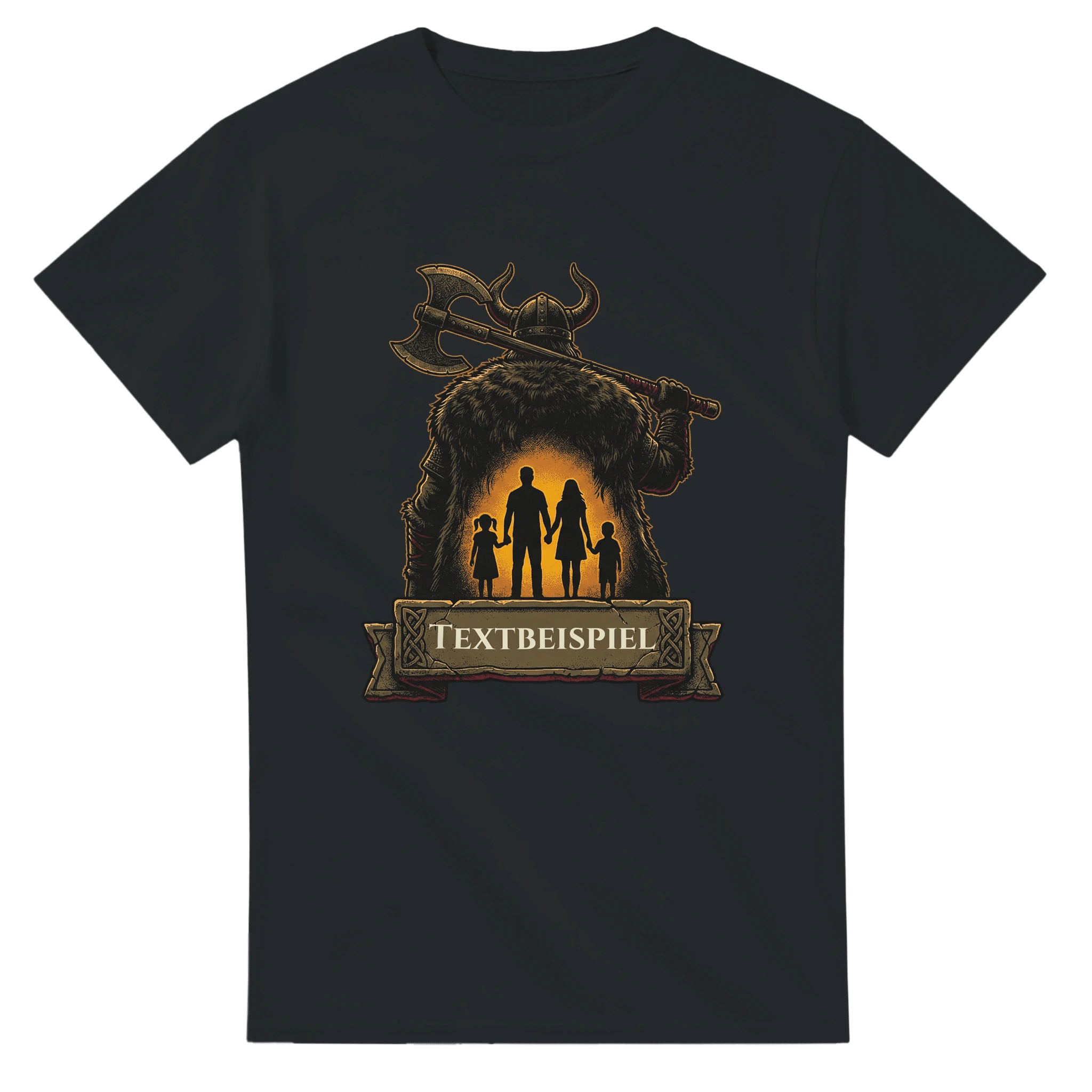 Personalisierbares Wikinger T-Shirt – Beschützer der Familie – 100% Baumwolle Herren Shirt - Made By Request Store