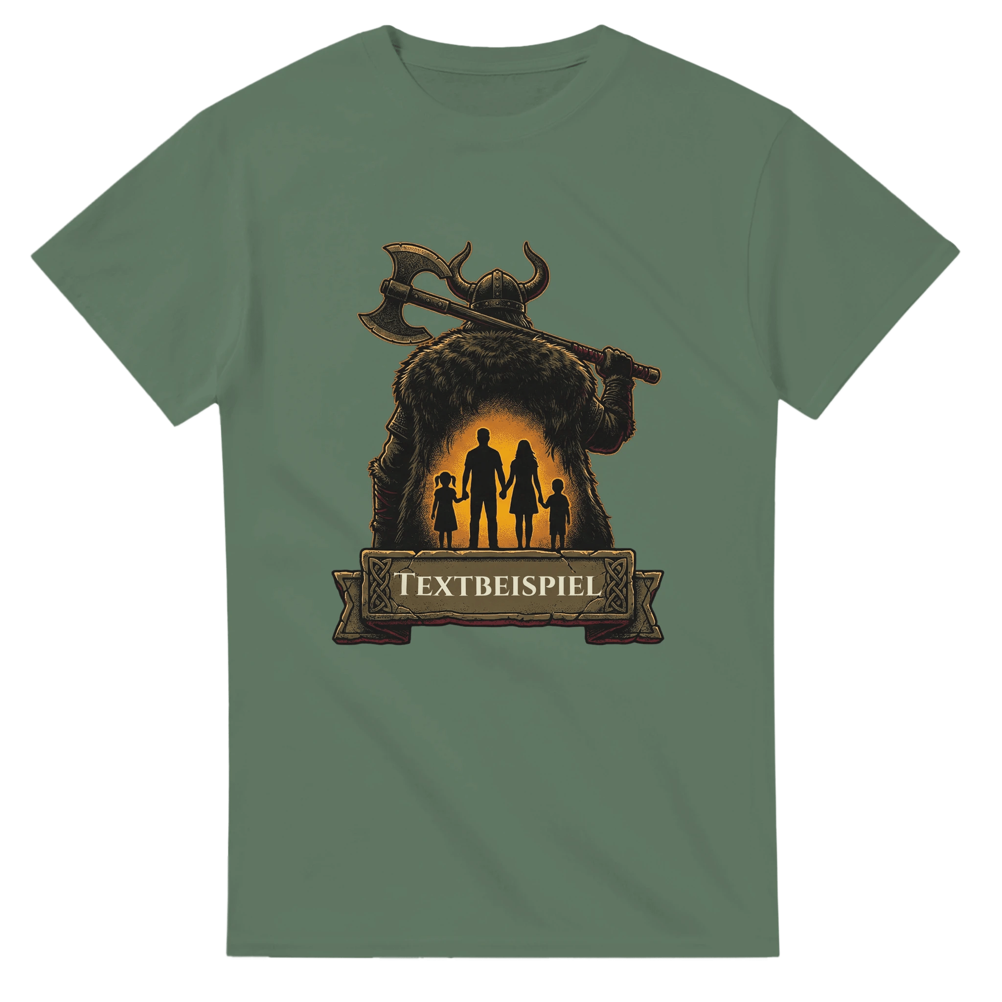 Personalisierbares Wikinger T-Shirt – Beschützer der Familie – 100% Baumwolle Herren Shirt - Made By Request Store