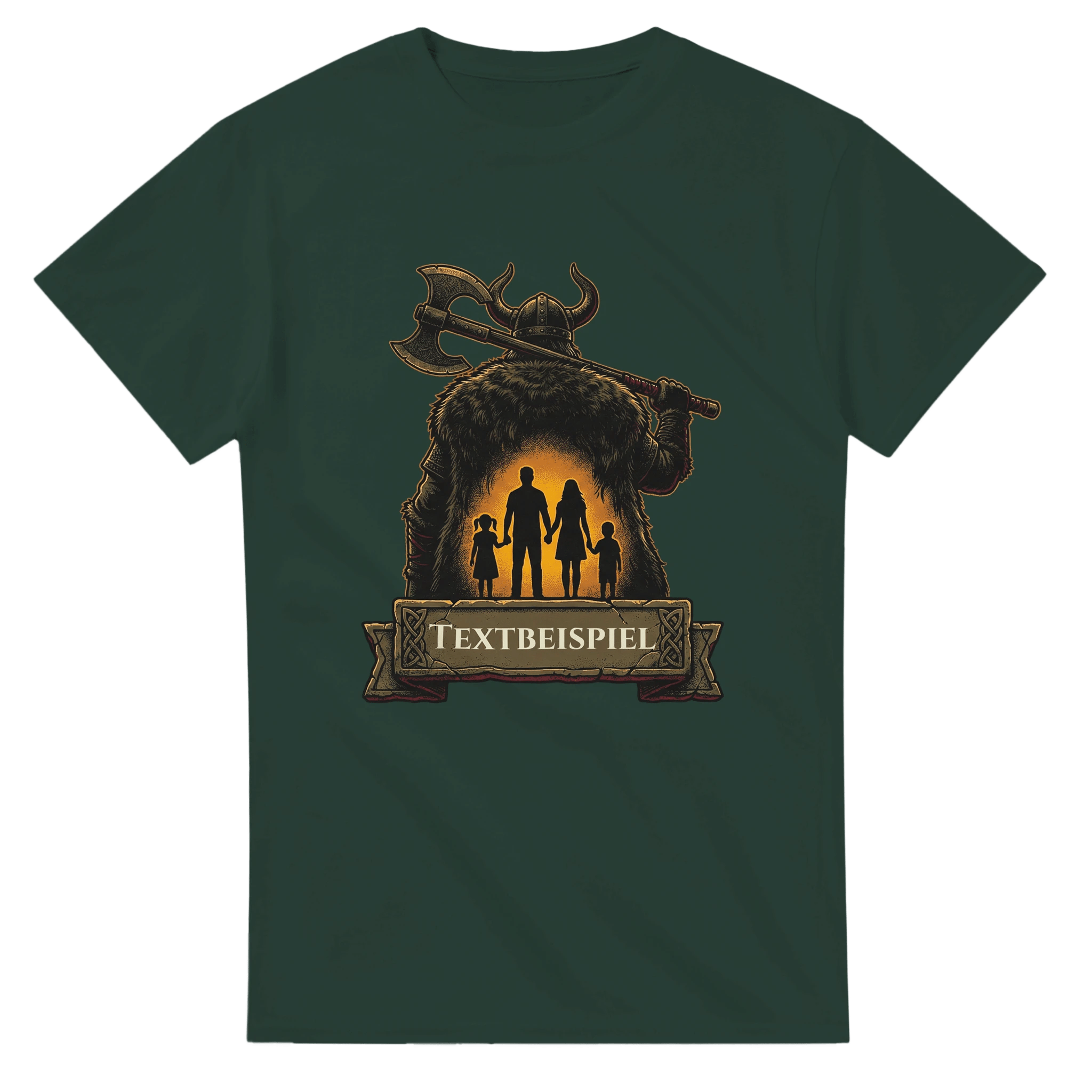 Personalisierbares Wikinger T-Shirt – Beschützer der Familie – 100% Baumwolle Herren Shirt - Made By Request Store