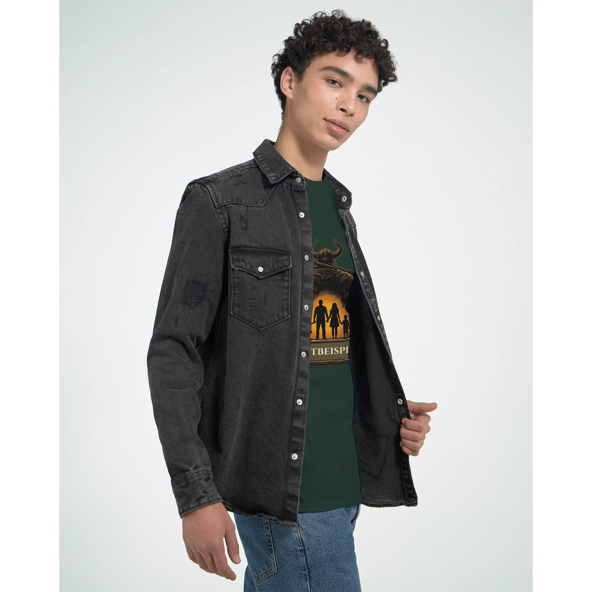 Personalisierbares Wikinger T-Shirt – Beschützer der Familie – 100% Baumwolle Herren Shirt - Made By Request Store