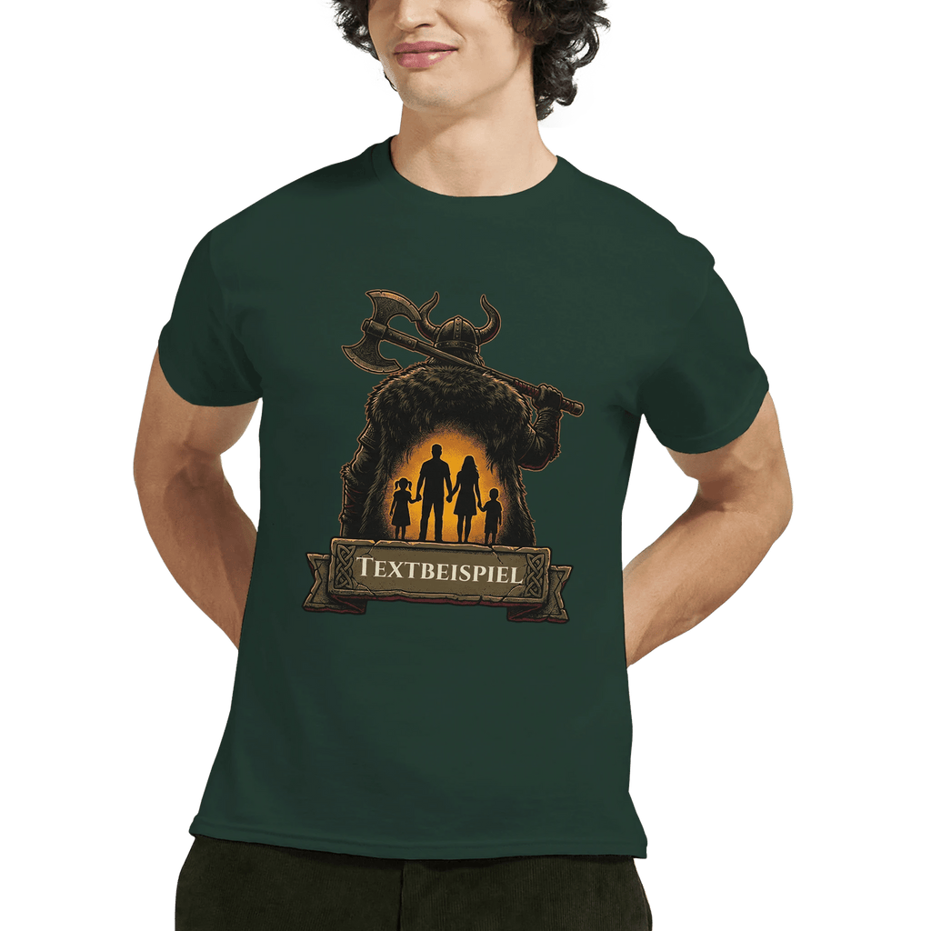 Personalisierbares Wikinger T-Shirt – Beschützer der Familie – 100% Baumwolle Herren Shirt - Made By Request Store