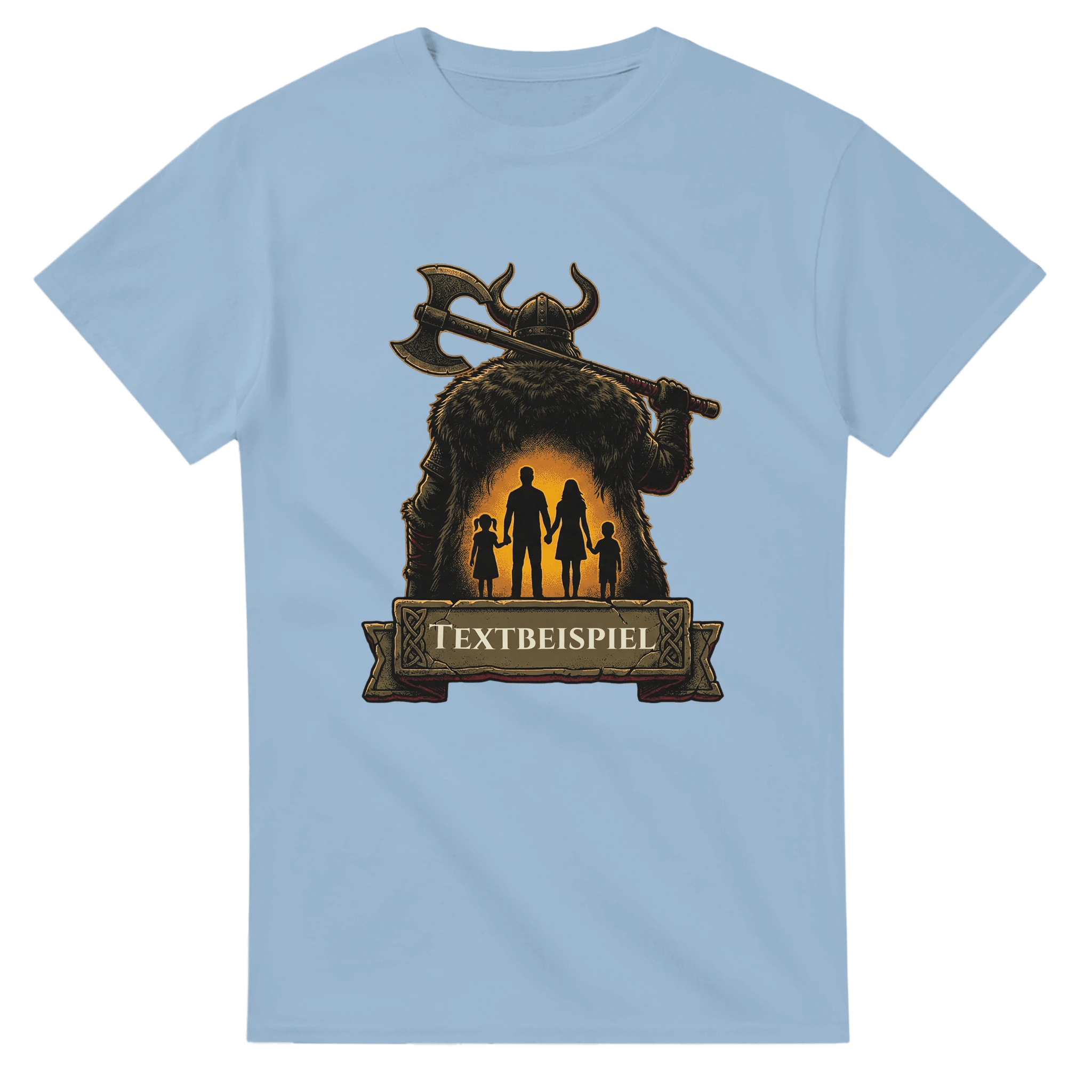 Personalisierbares Wikinger T-Shirt – Beschützer der Familie – 100% Baumwolle Herren Shirt - Made By Request Store