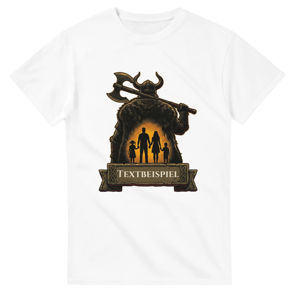 Personalisierbares Wikinger T-Shirt – Beschützer der Familie – 100% Baumwolle Herren Shirt - Made By Request Store