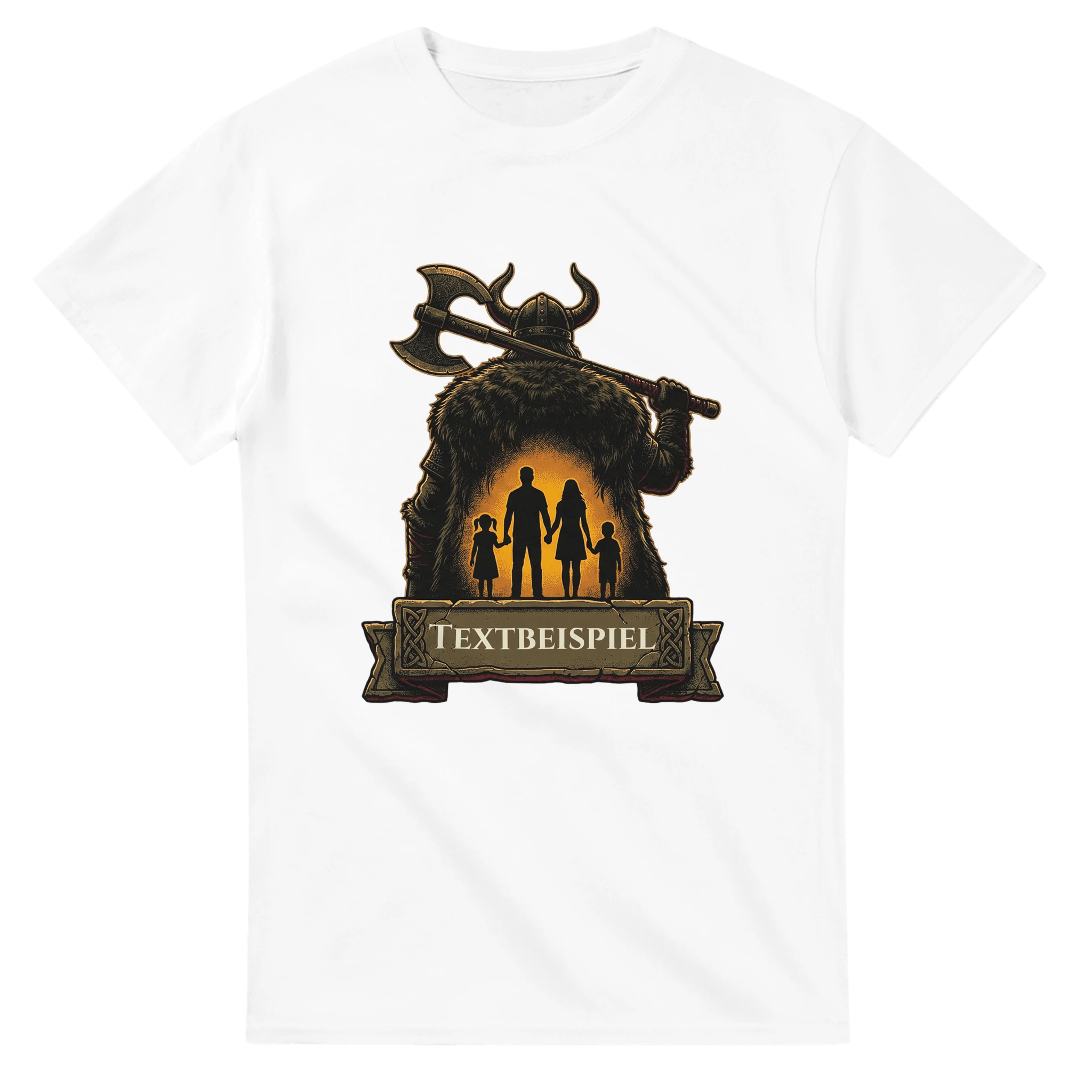 Personalisierbares Wikinger T-Shirt – Beschützer der Familie – 100% Baumwolle Herren Shirt - Made By Request Store