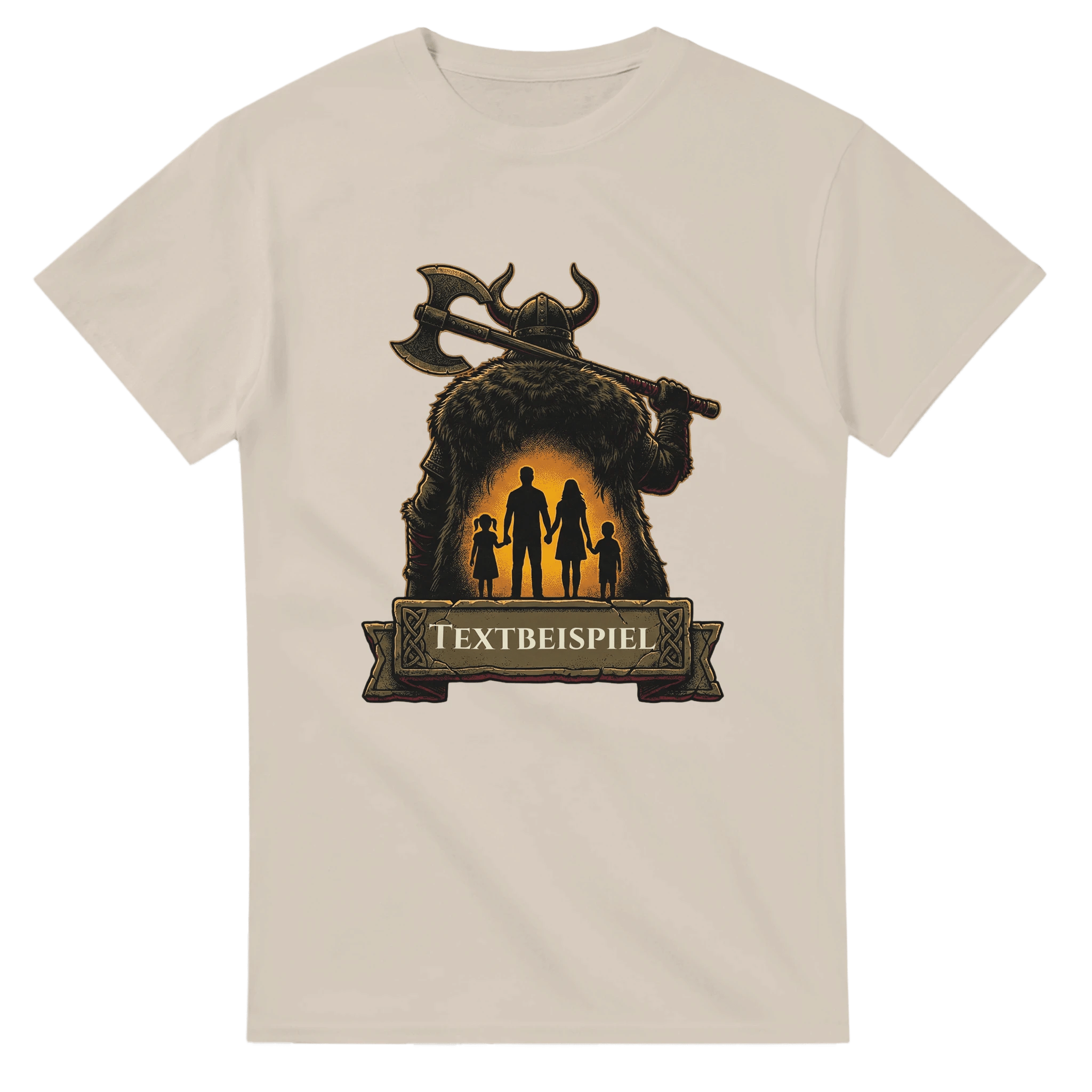 Personalisierbares Wikinger T-Shirt – Beschützer der Familie – 100% Baumwolle Herren Shirt - Made By Request Store