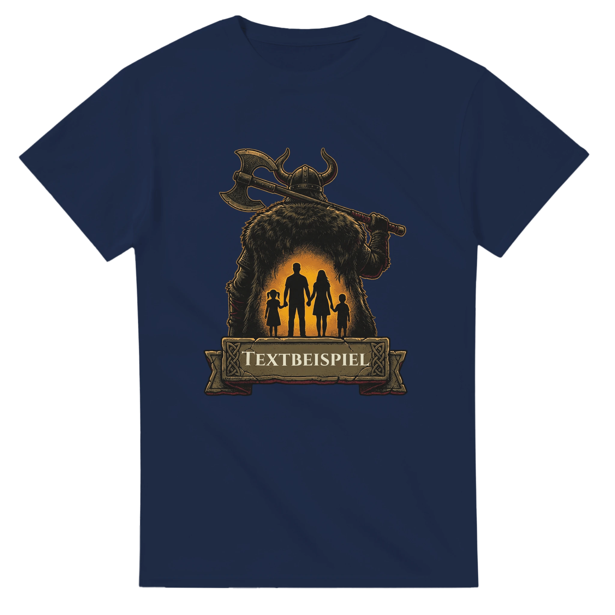 Personalisierbares Wikinger T-Shirt – Beschützer der Familie – 100% Baumwolle Herren Shirt - Made By Request Store