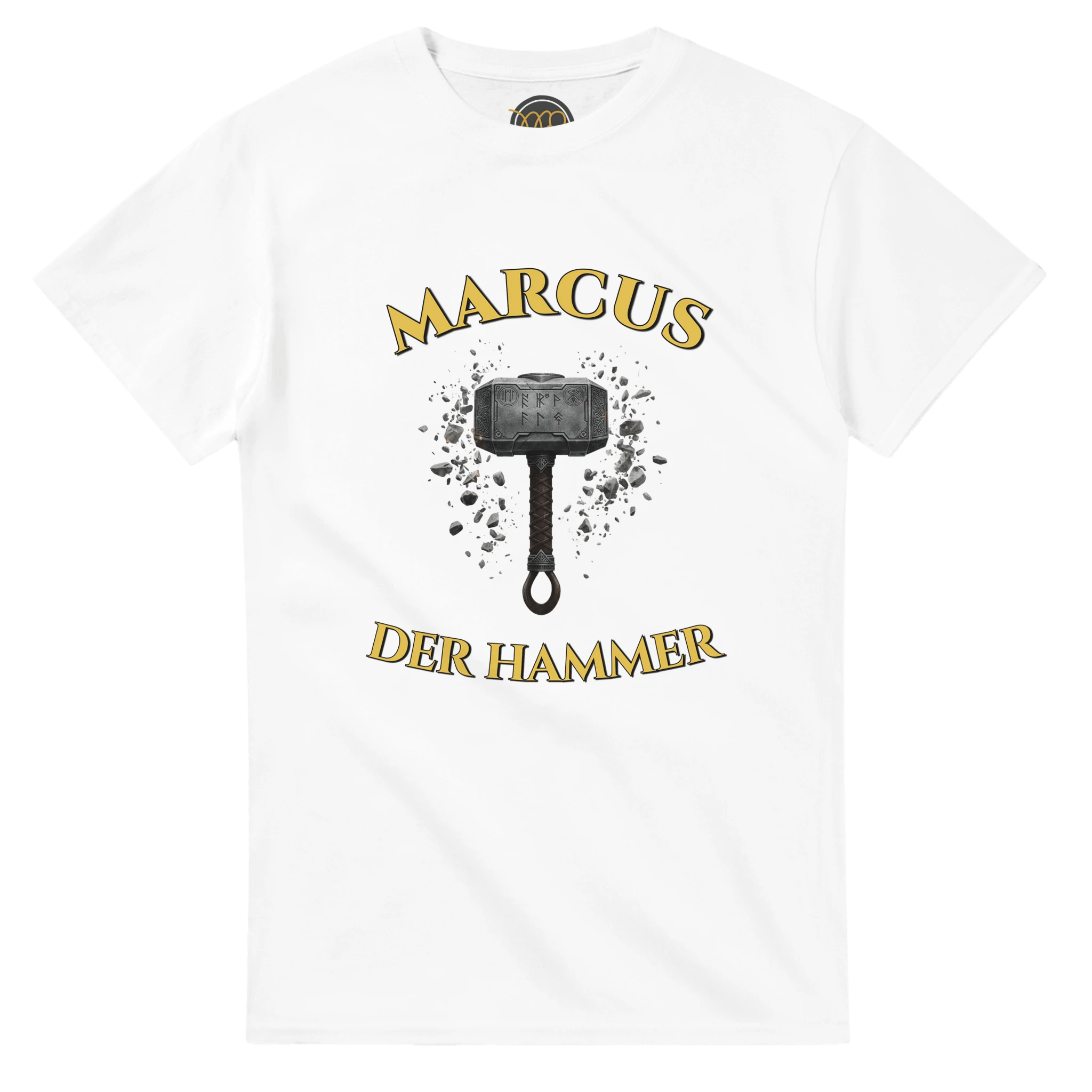 Personalisierbares Wikinger T-Shirt – Thors Hammer (Mjölnir) mit Wunschtext - Made By Request Store