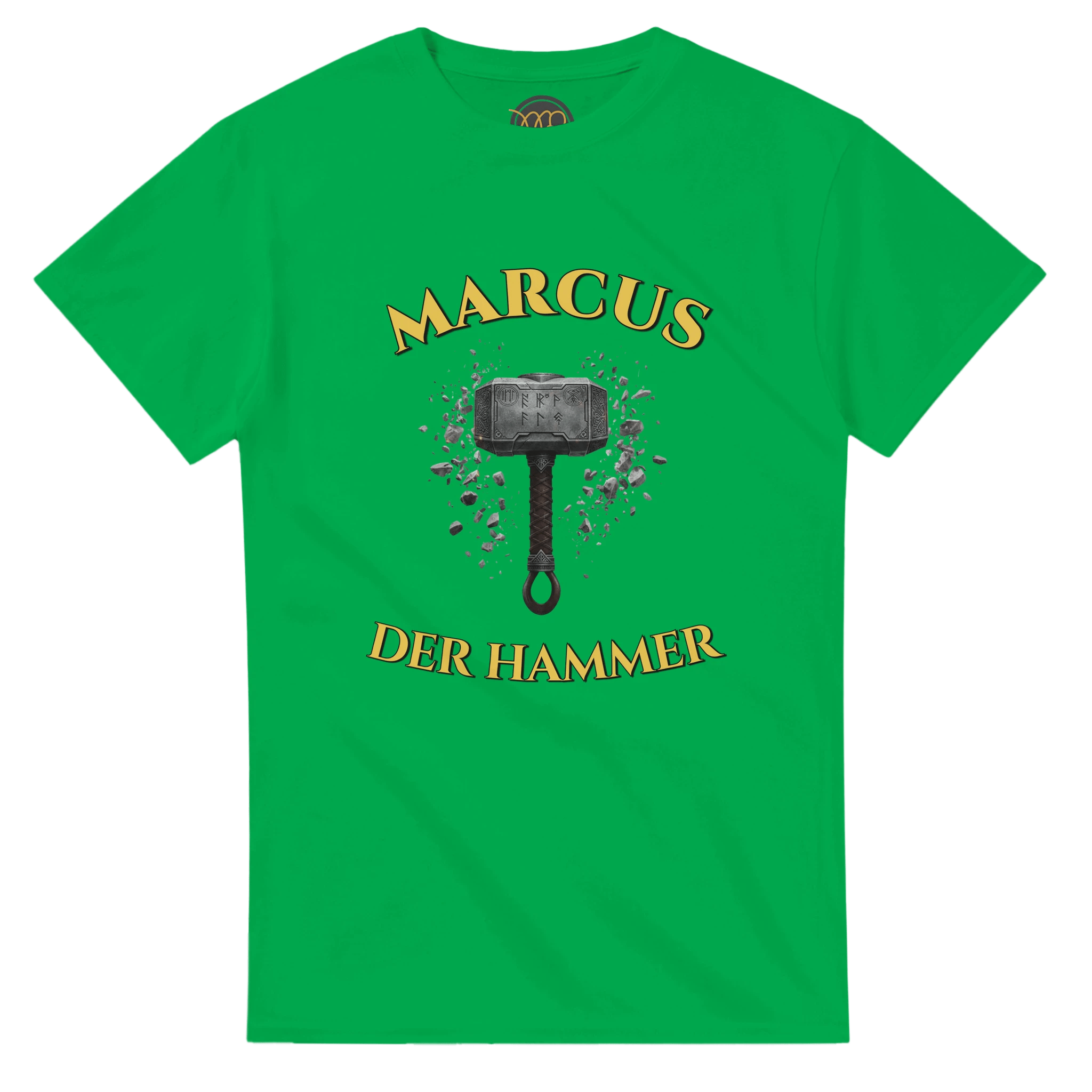 Personalisierbares Wikinger T-Shirt – Thors Hammer (Mjölnir) mit Wunschtext - Made By Request Store