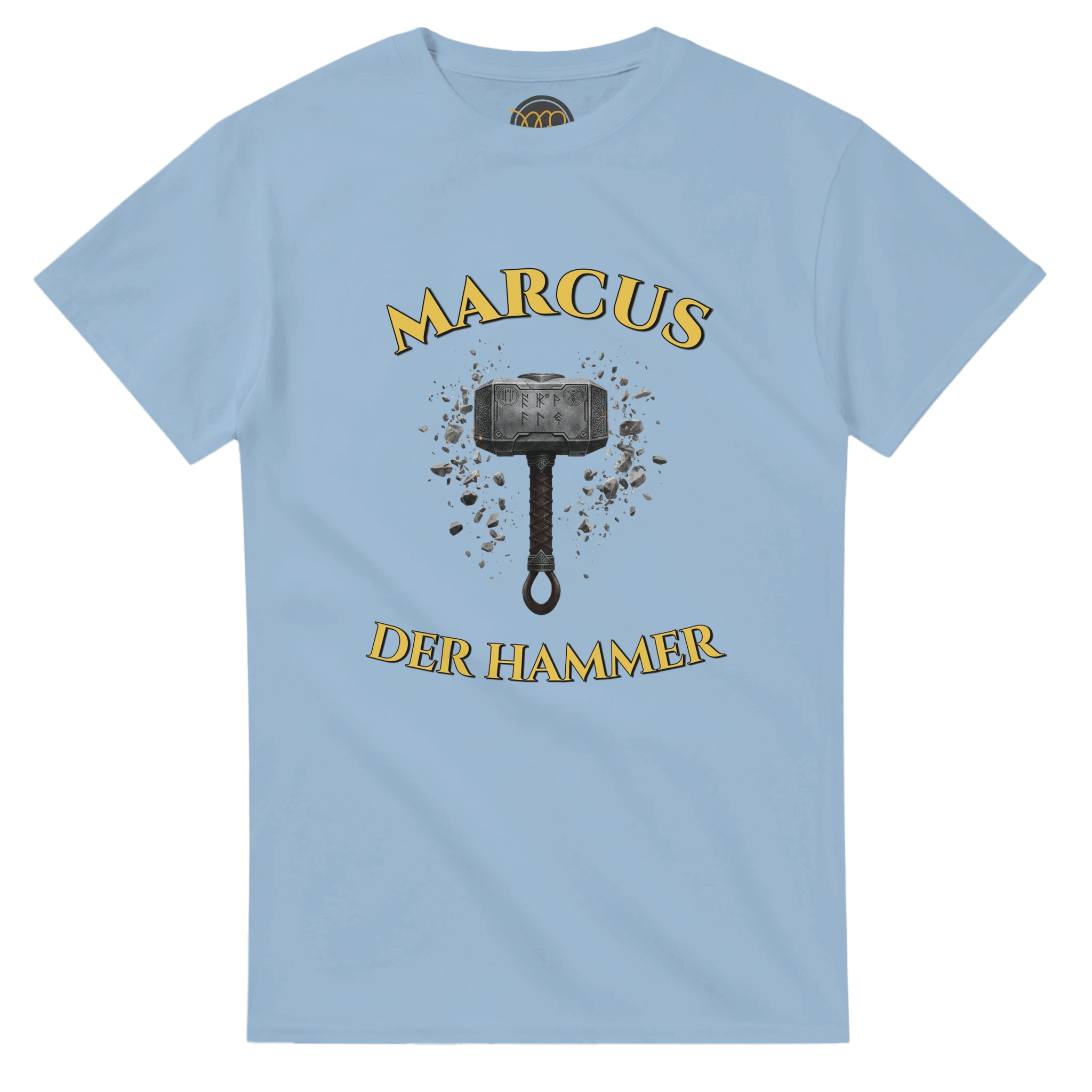 Personalisierbares Wikinger T-Shirt – Thors Hammer (Mjölnir) mit Wunschtext - Made By Request Store