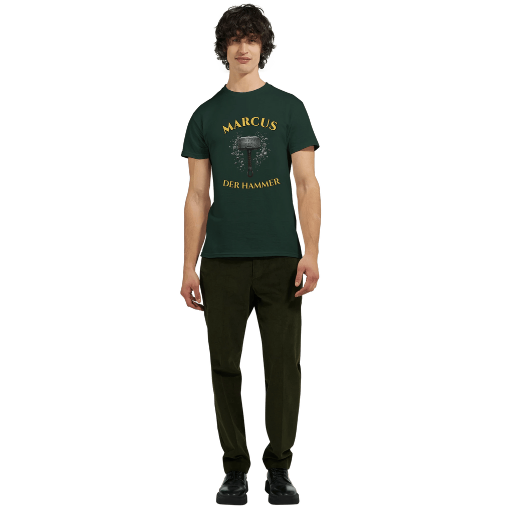 Personalisierbares Wikinger T-Shirt – Thors Hammer (Mjölnir) mit Wunschtext - Made By Request Store