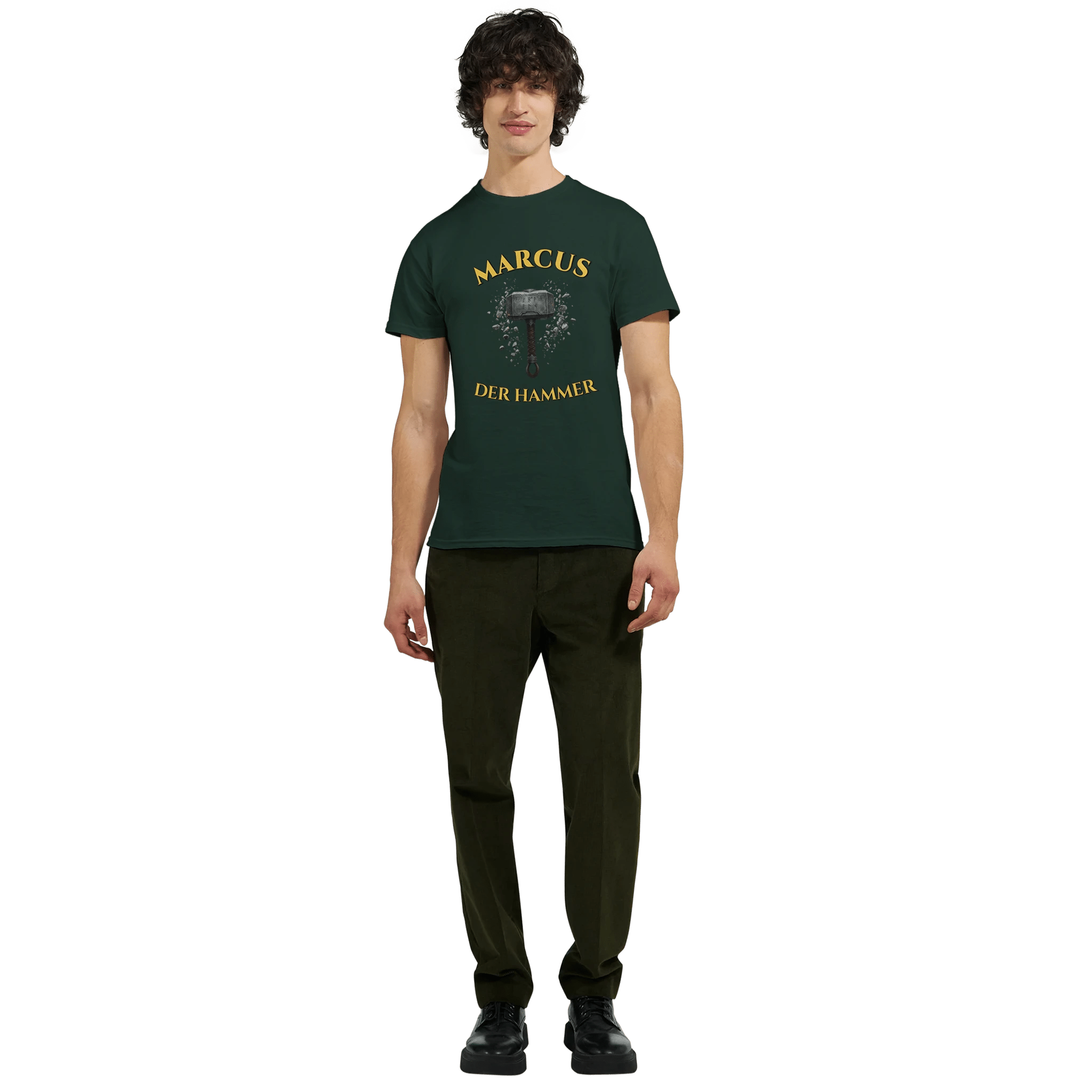 Personalisierbares Wikinger T-Shirt – Thors Hammer (Mjölnir) mit Wunschtext - Made By Request Store