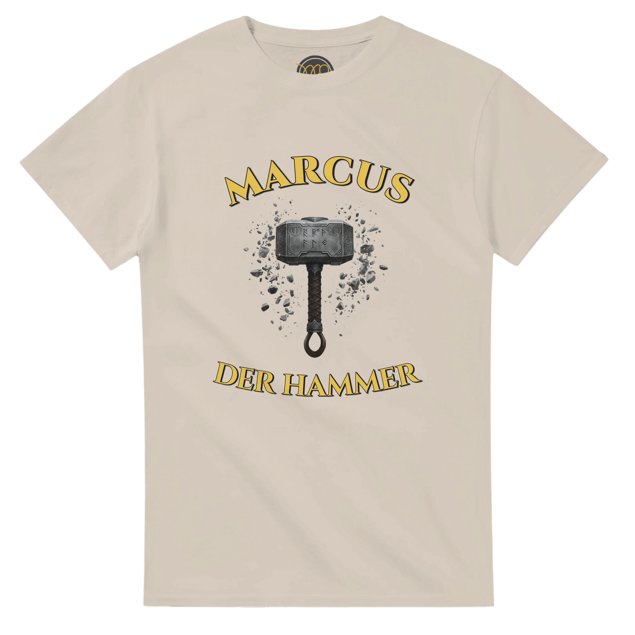 Personalisierbares Wikinger T-Shirt – Thors Hammer (Mjölnir) mit Wunschtext - Made By Request Store