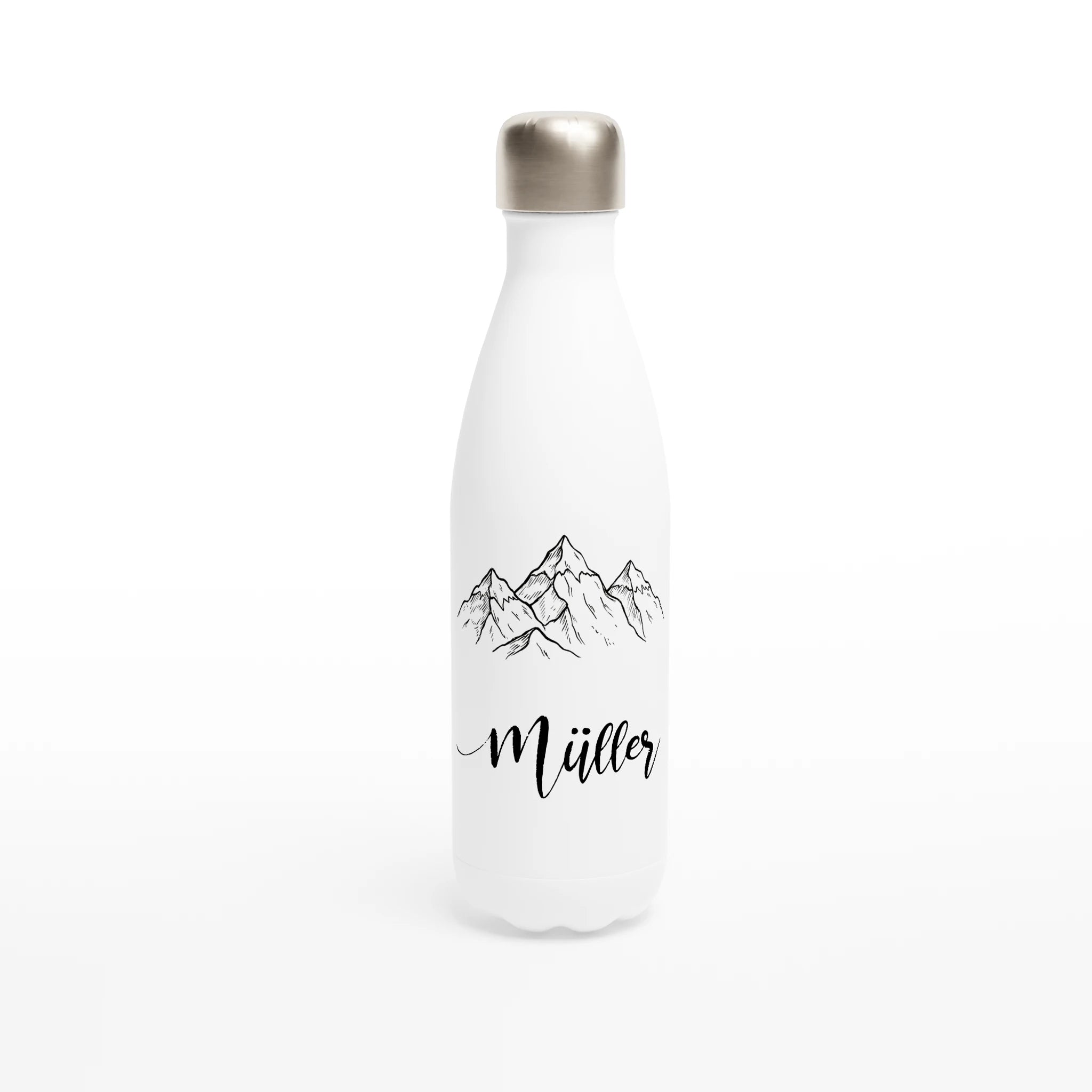 Personalisierte Thermoflasche mit Namen & Bergmotiv - 500ml Edelstahl Wasserflasche - Made By Request Store