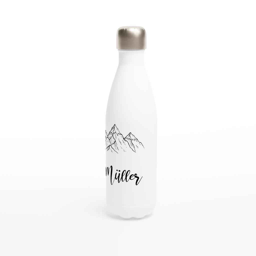Personalisierte Thermoflasche mit Namen & Bergmotiv - 500ml Edelstahl Wasserflasche - Made By Request Store