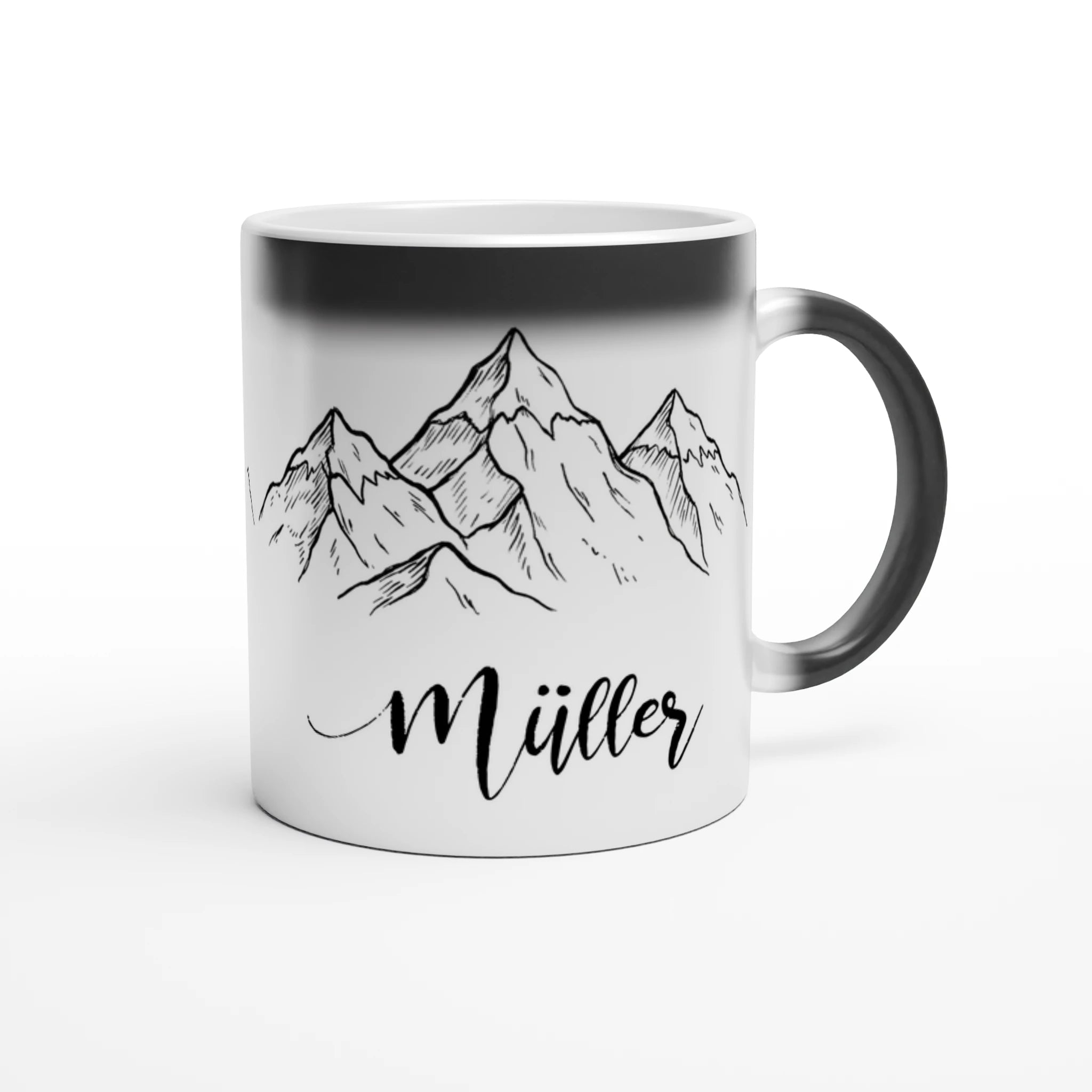 Personalisierte Zaubertasse 'Berge' - Magische Tasse mit Namen - Made By Request Store
