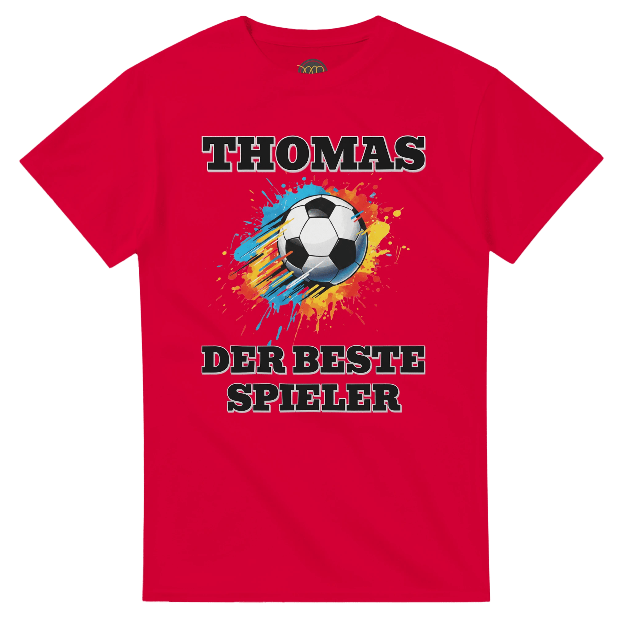 Personalisiertes Premium Fußball - T-Shirt (Vorne & Hinten) | Name & Nummer | „Der beste Spieler“ - Made By Request Store