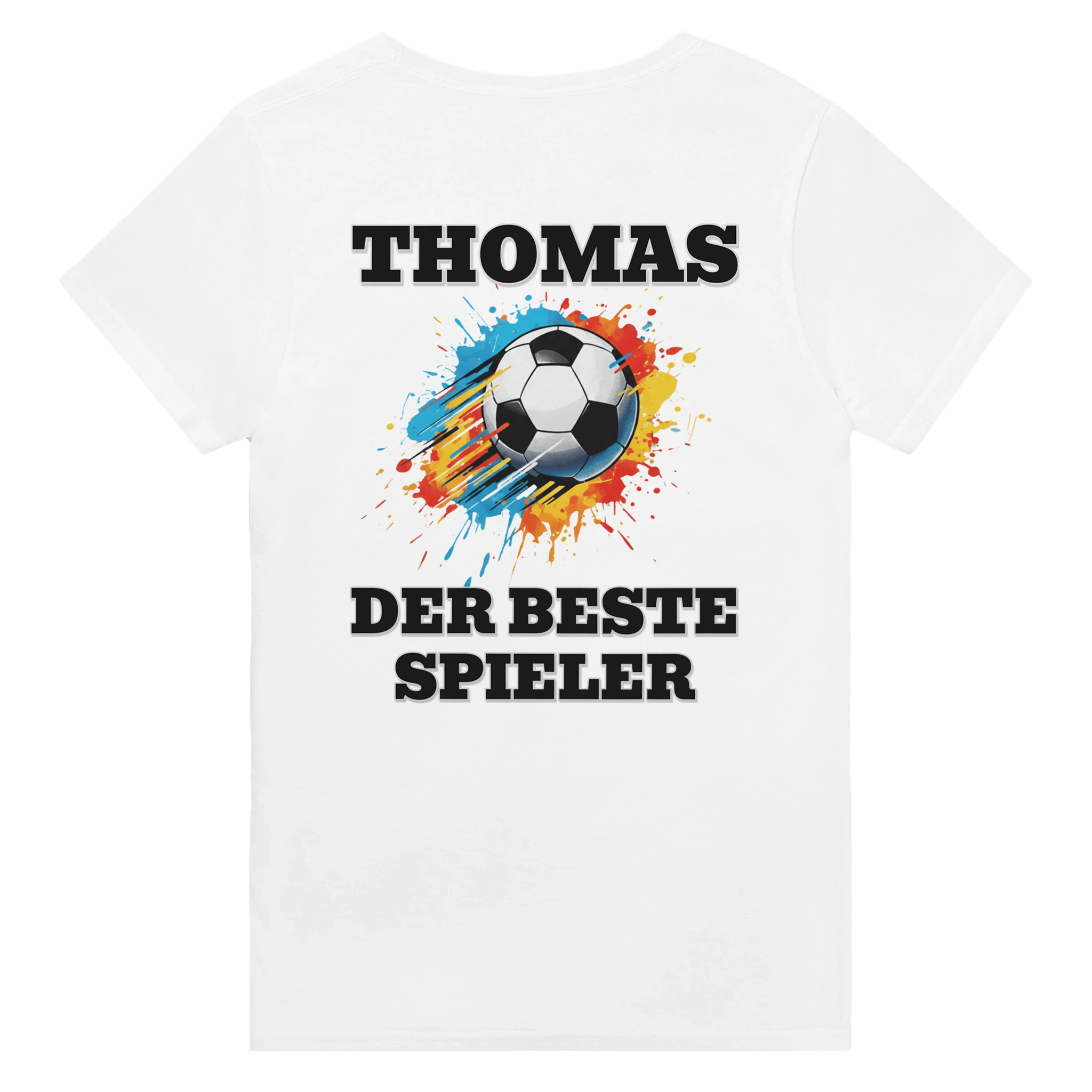 Personalisiertes Premium Fußball - T-Shirt (Vorne & Hinten) | Name & Nummer | „Der beste Spieler“ - Made By Request Store