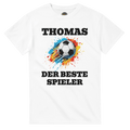 Personalisiertes Premium Fußball - T-Shirt (Vorne & Hinten) | Name & Nummer | „Der beste Spieler“ - Made By Request Store