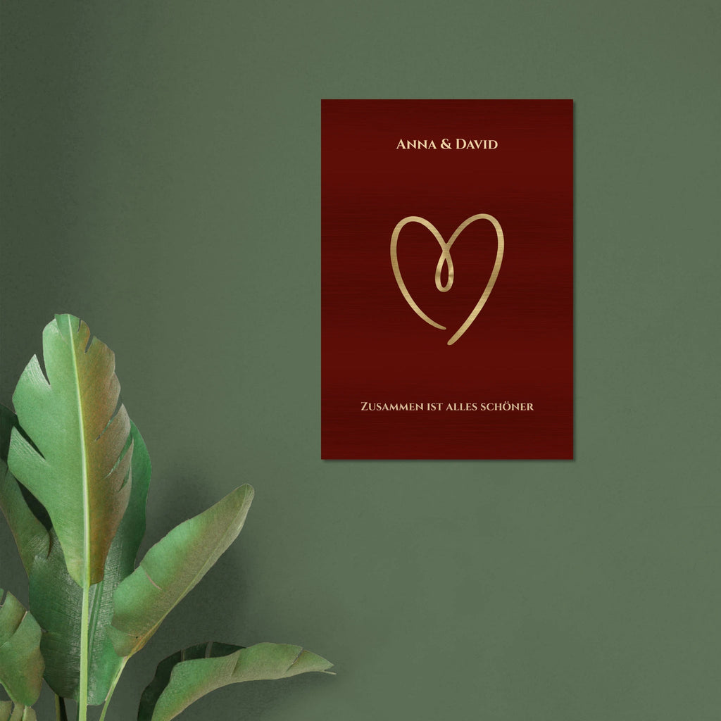 Personalisiertes Premium - Wandbild auf gebürstetem Aluminium – Exklusiver Metalldruck mit Wunschnamen & Text - Made By Request Store