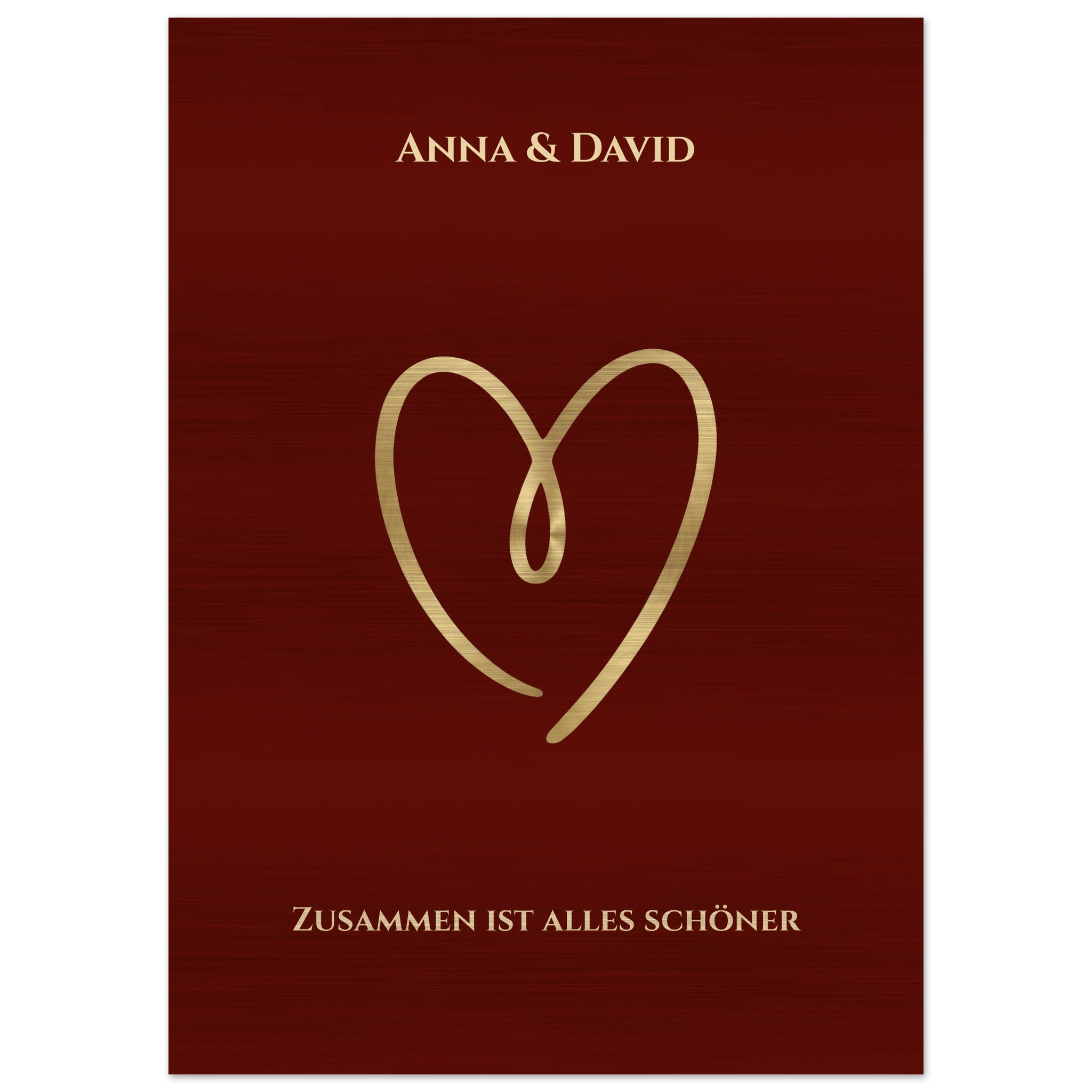 Personalisiertes Premium - Wandbild auf gebürstetem Aluminium – Exklusiver Metalldruck mit Wunschnamen & Text - Made By Request Store