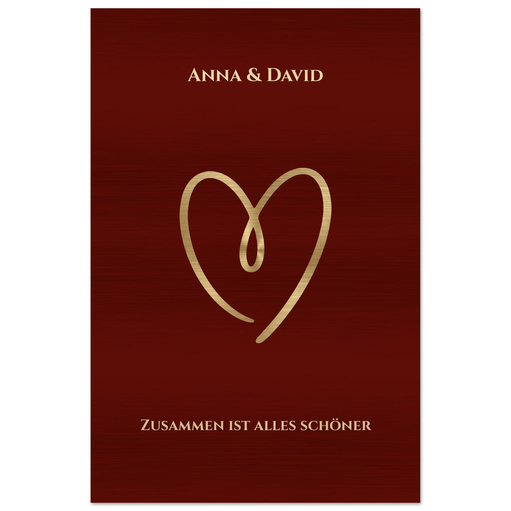 Personalisiertes Premium - Wandbild auf gebürstetem Aluminium – Exklusiver Metalldruck mit Wunschnamen & Text - Made By Request Store