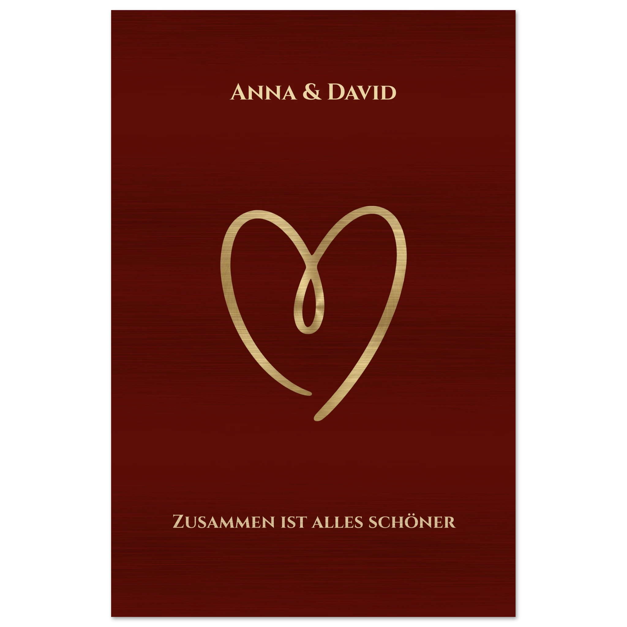 Personalisiertes Premium - Wandbild auf gebürstetem Aluminium – Exklusiver Metalldruck mit Wunschnamen & Text - Made By Request Store