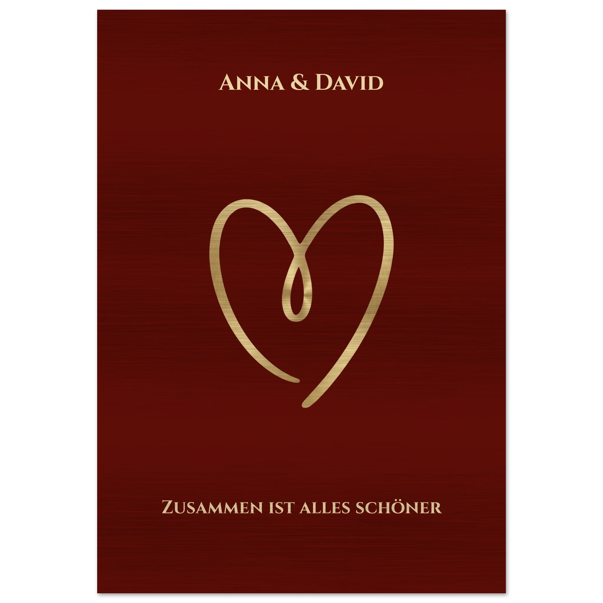 Personalisiertes Premium - Wandbild auf gebürstetem Aluminium – Exklusiver Metalldruck mit Wunschnamen & Text - Made By Request Store