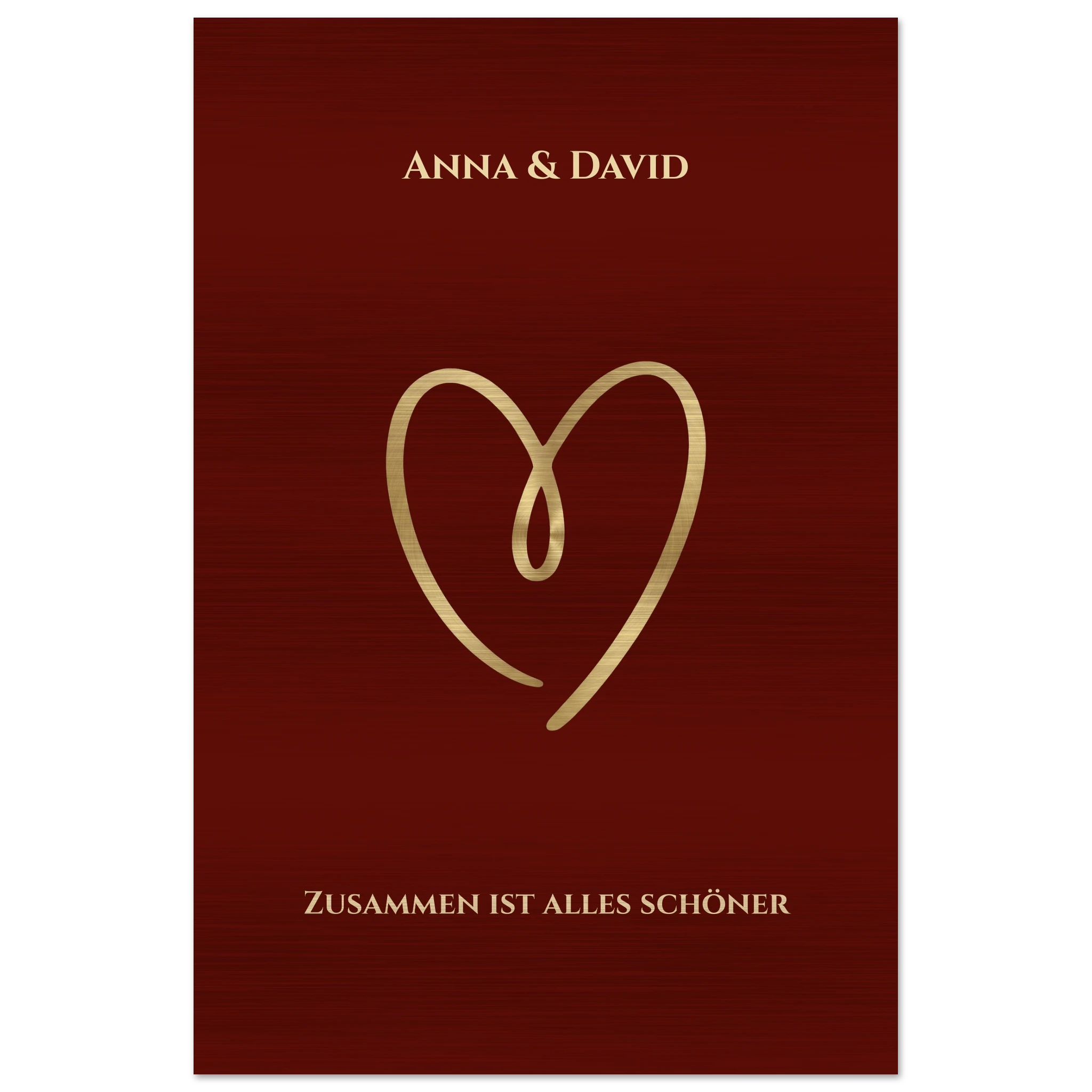 Personalisiertes Premium - Wandbild auf gebürstetem Aluminium – Exklusiver Metalldruck mit Wunschnamen & Text - Made By Request Store