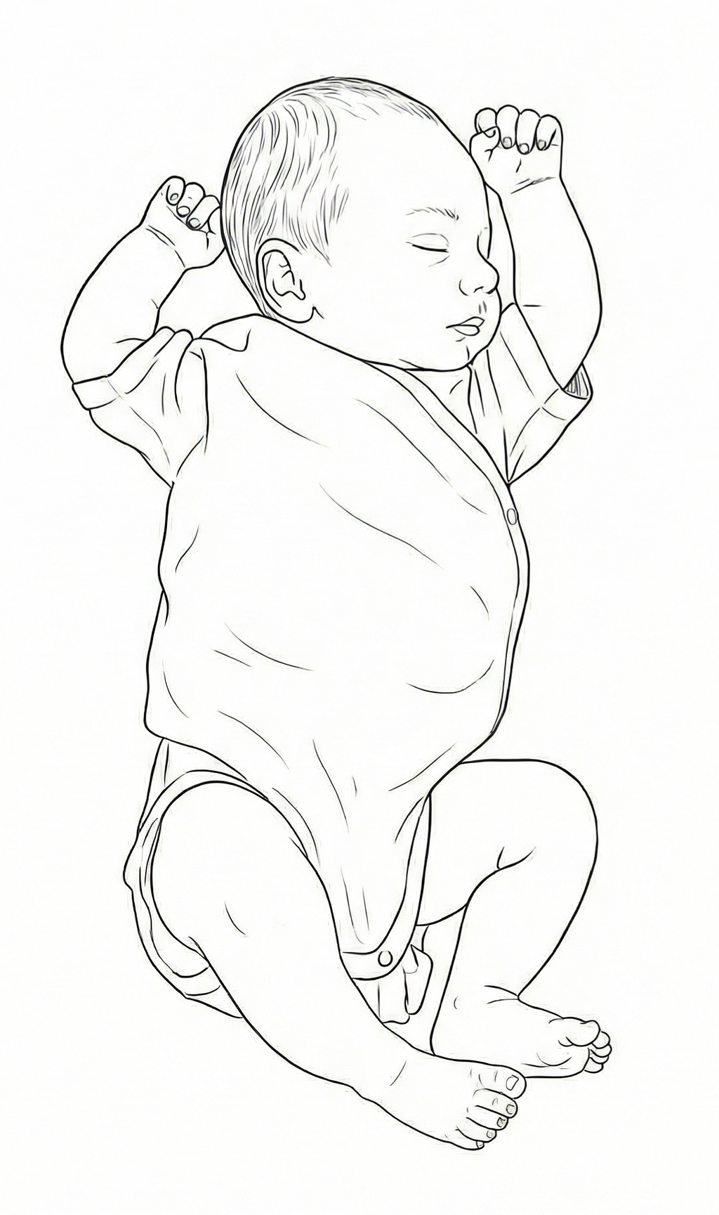 Personalisiertes Baby Aquarell nach Foto – Digitaler Download mit Name & Geburtsdaten