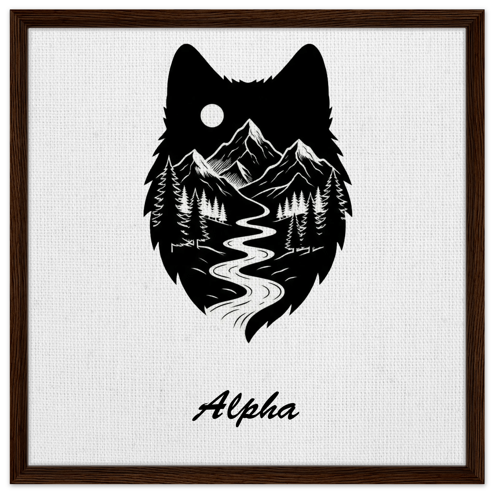 Wolf Wandbild auf Leinwand – Personalisiertes Geschenk – Motiv Nacht & Berge - Made By Request Store