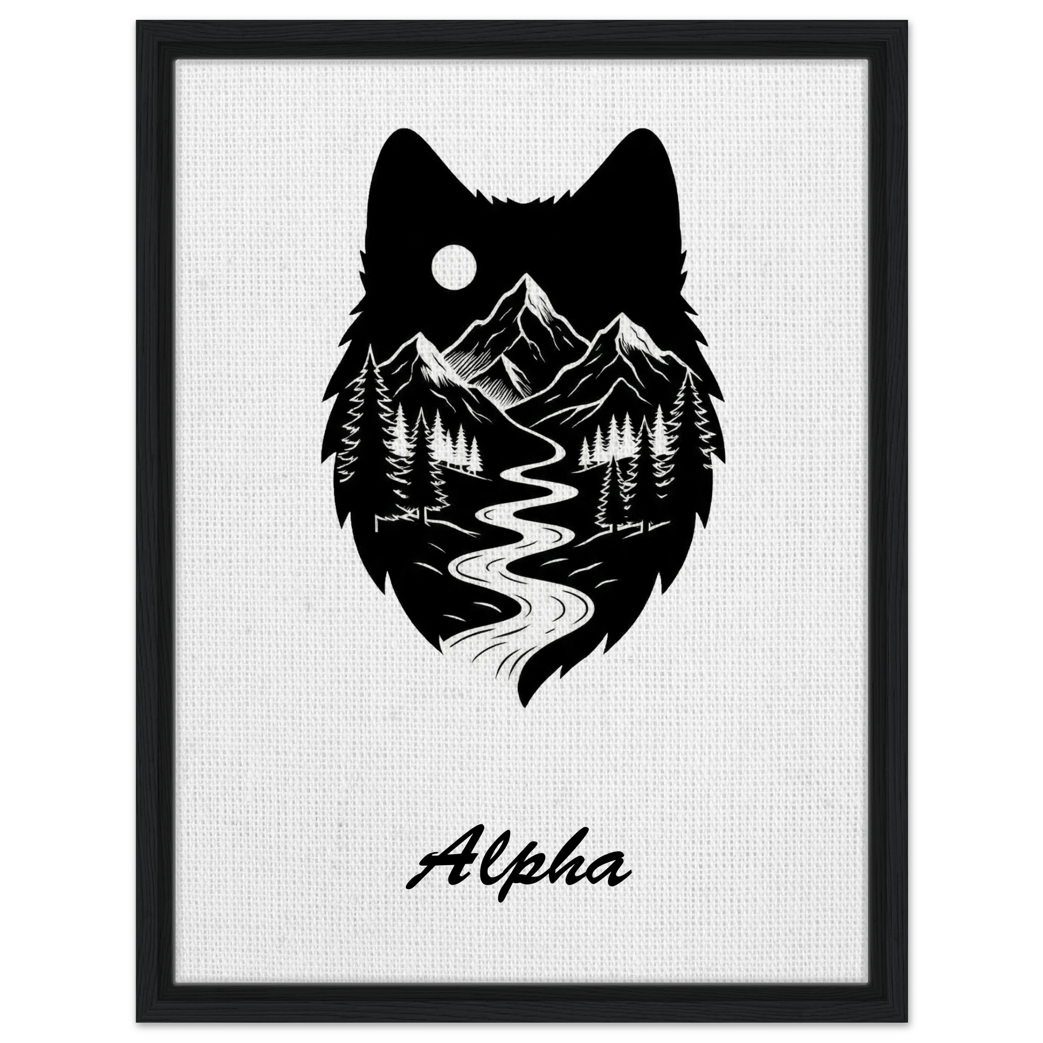 Wolf Wandbild auf Leinwand – Personalisiertes Geschenk – Motiv Nacht & Berge - Made By Request Store