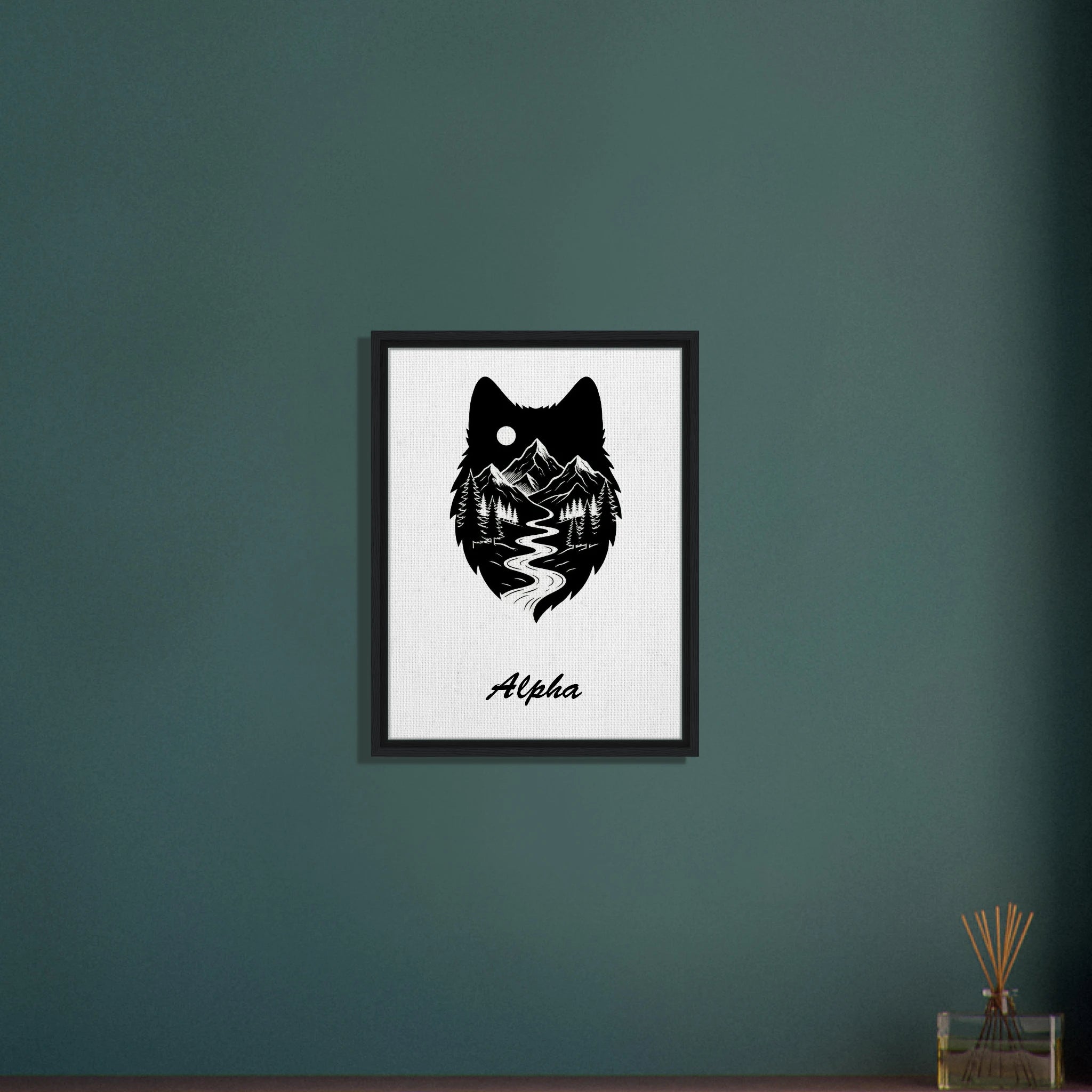 Wolf Wandbild auf Leinwand – Personalisiertes Geschenk – Motiv Nacht & Berge - Made By Request Store