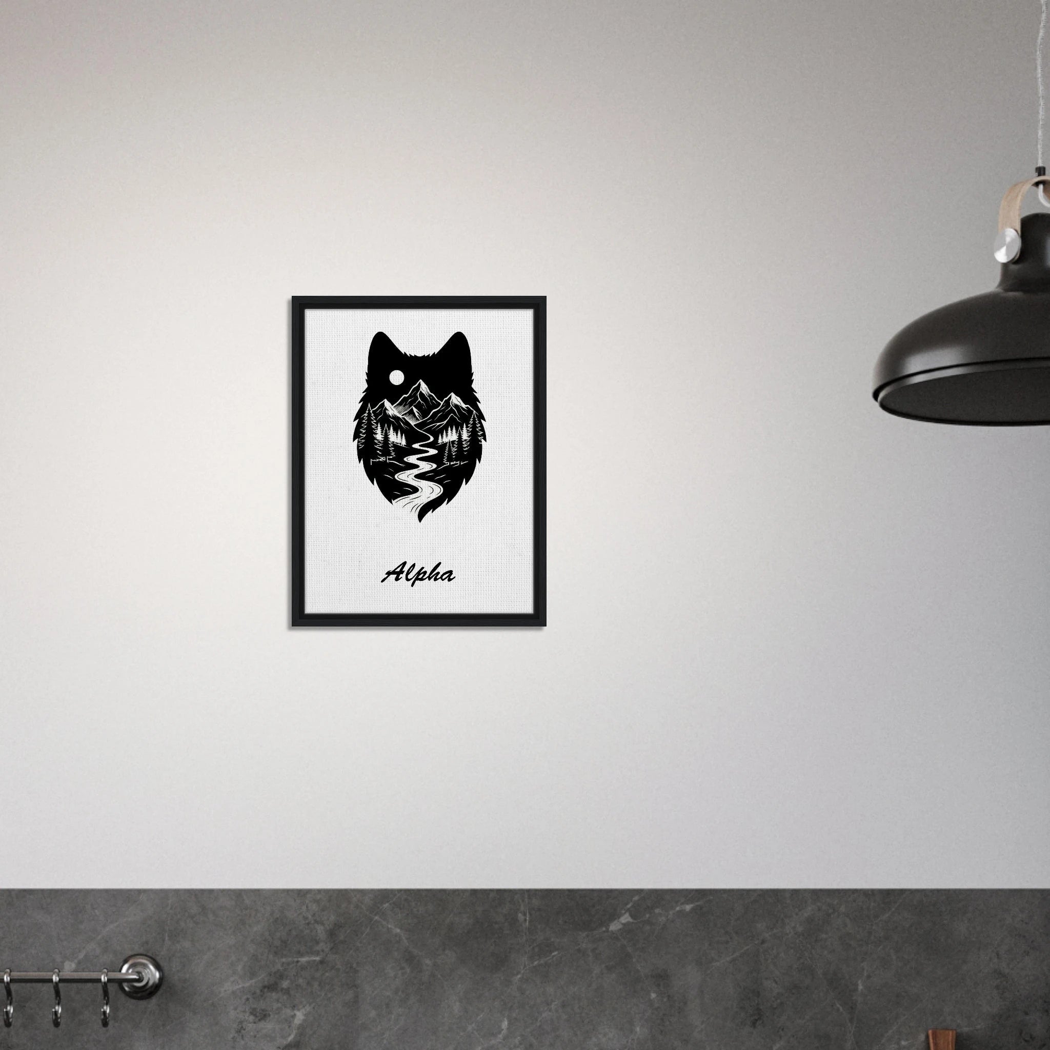 Wolf Wandbild auf Leinwand – Personalisiertes Geschenk – Motiv Nacht & Berge - Made By Request Store