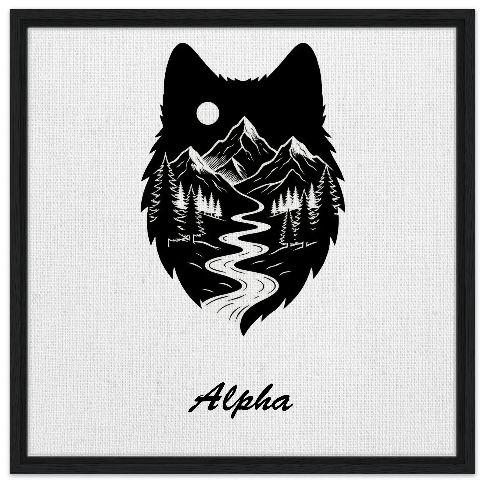 Wolf Wandbild auf Leinwand – Personalisiertes Geschenk – Motiv Nacht & Berge - Made By Request Store