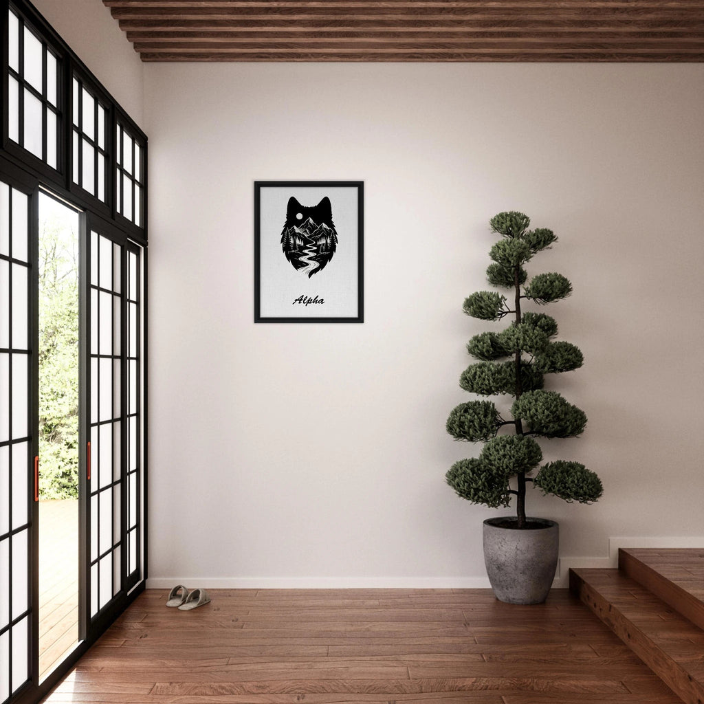 Wolf Wandbild auf Leinwand – Personalisiertes Geschenk – Motiv Nacht & Berge - Made By Request Store