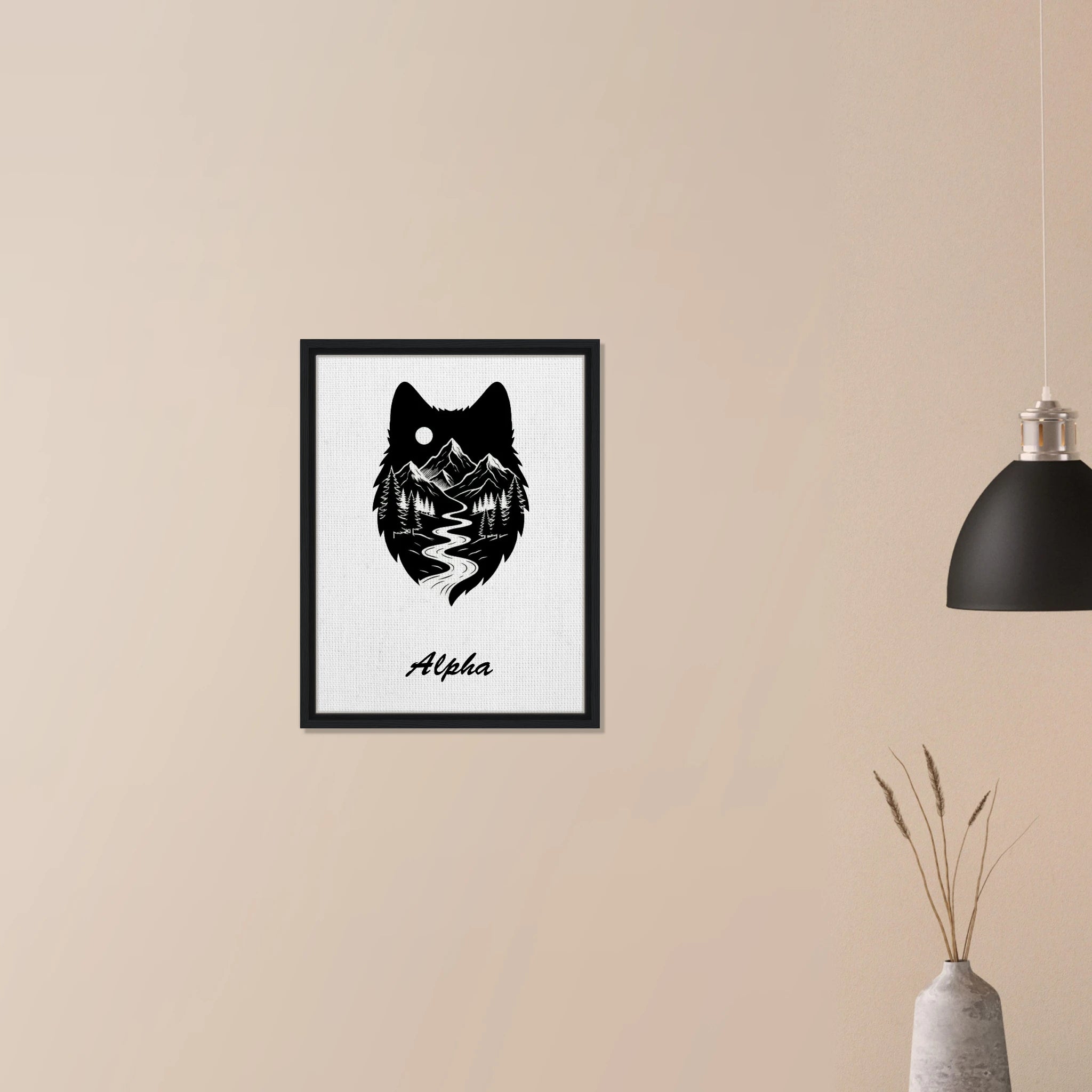 Wolf Wandbild auf Leinwand – Personalisiertes Geschenk – Motiv Nacht & Berge - Made By Request Store