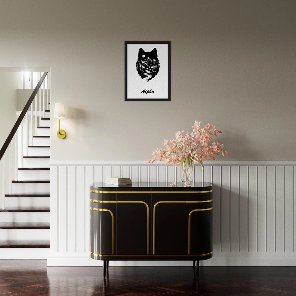 Wolf Wandbild auf Leinwand – Personalisiertes Geschenk – Motiv Nacht & Berge - Made By Request Store