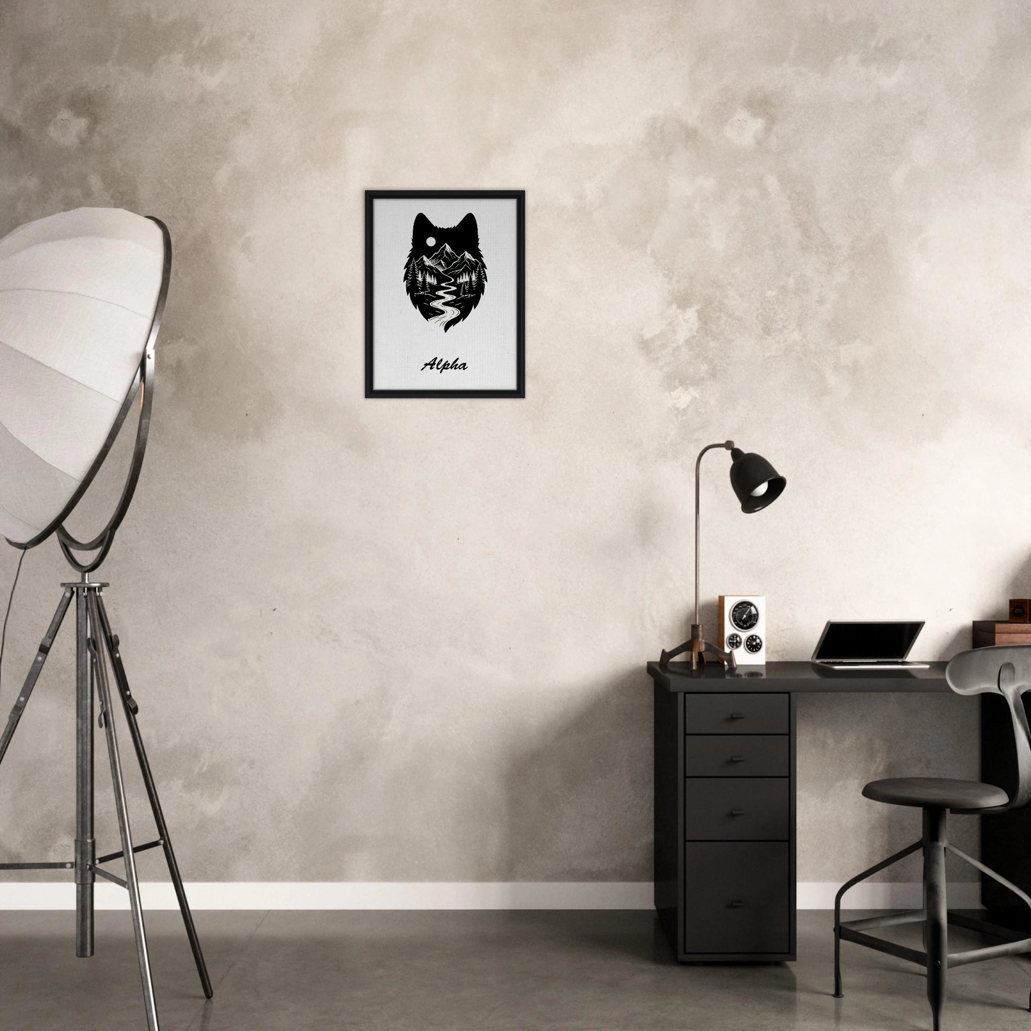 Wolf Wandbild auf Leinwand – Personalisiertes Geschenk – Motiv Nacht & Berge - Made By Request Store