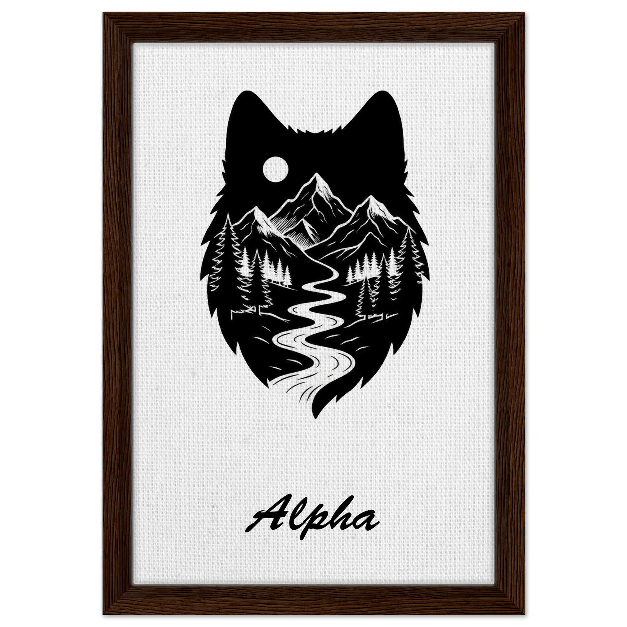 Wolf Wandbild auf Leinwand – Personalisiertes Geschenk – Motiv Nacht & Berge - Made By Request Store