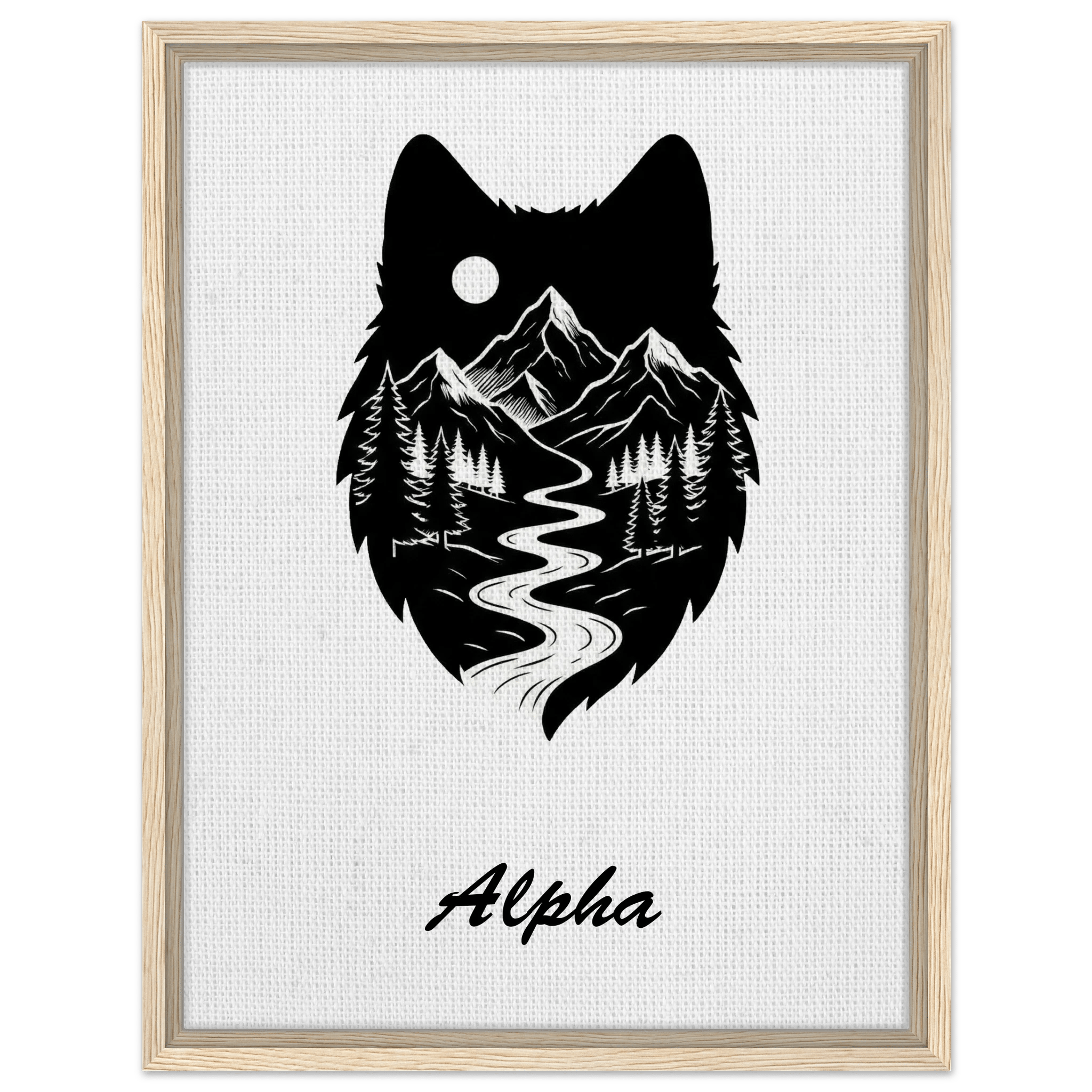 Wolf Wandbild auf Leinwand – Personalisiertes Geschenk – Motiv Nacht & Berge - Made By Request Store