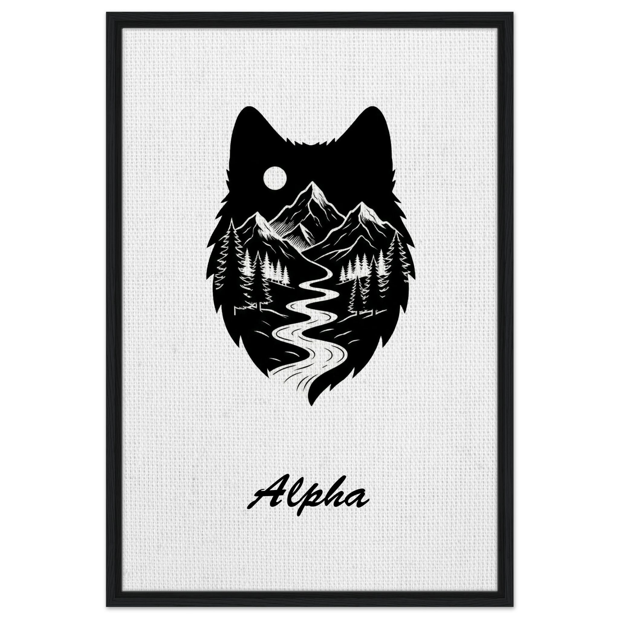 Wolf Wandbild auf Leinwand – Personalisiertes Geschenk – Motiv Nacht & Berge - Made By Request Store