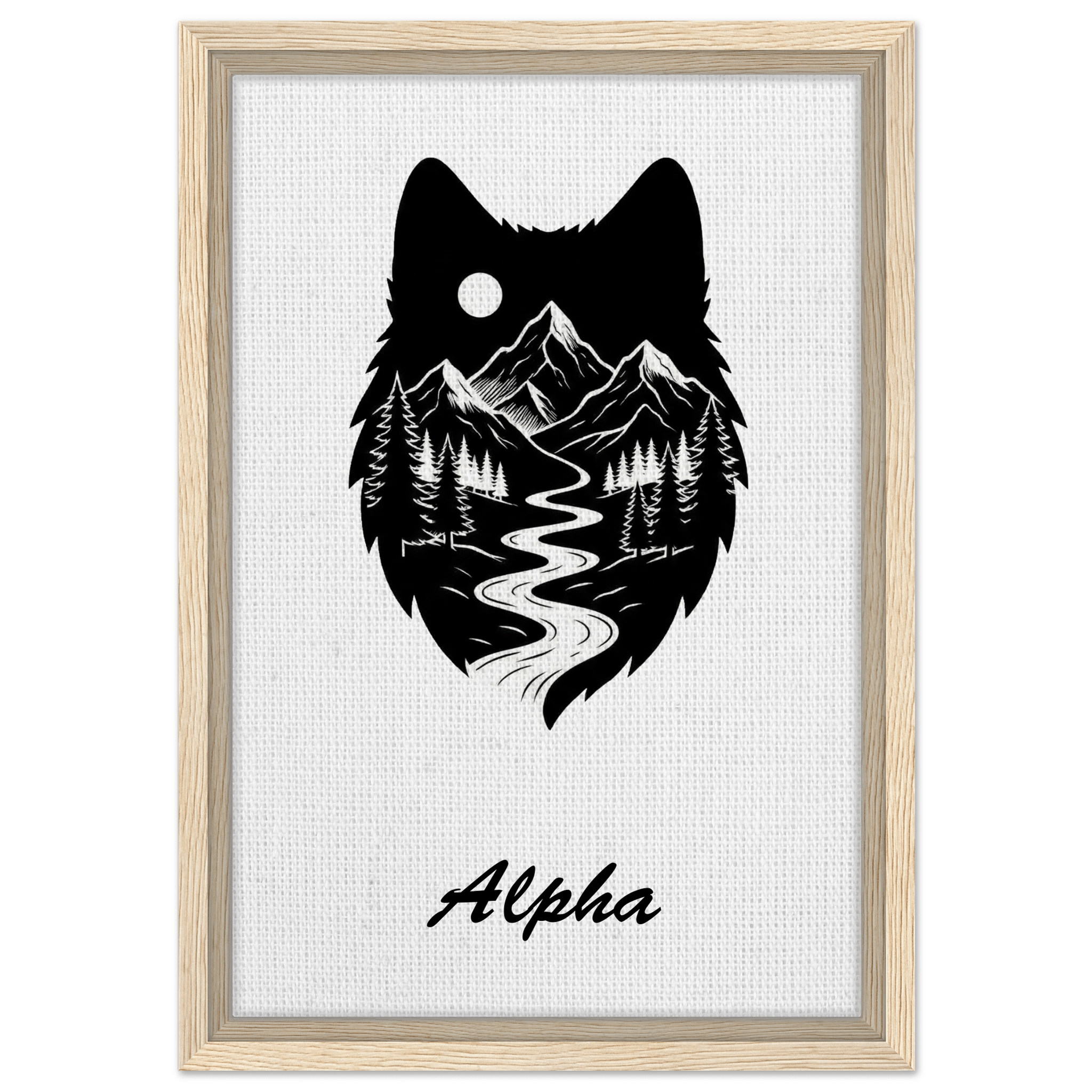 Wolf Wandbild auf Leinwand – Personalisiertes Geschenk – Motiv Nacht & Berge - Made By Request Store