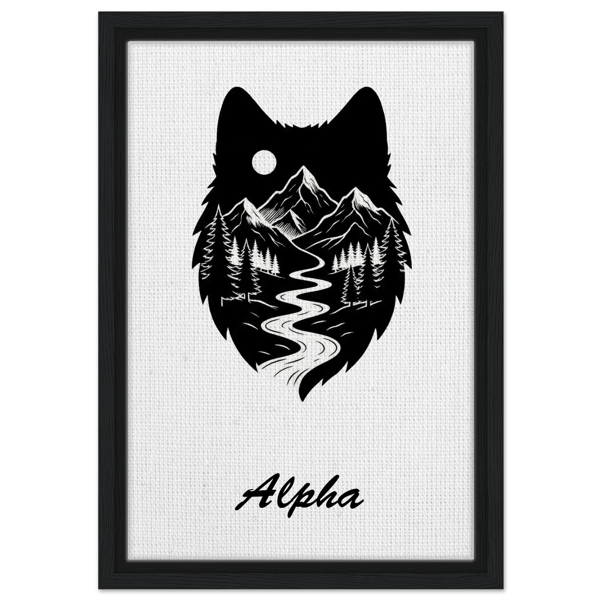 Wolf Wandbild auf Leinwand – Personalisiertes Geschenk – Motiv Nacht & Berge - Made By Request Store