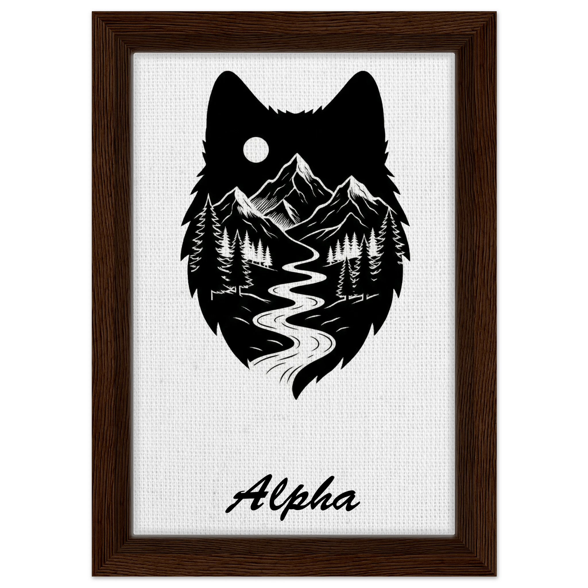 Wolf Wandbild auf Leinwand – Personalisiertes Geschenk – Motiv Nacht & Berge - Made By Request Store