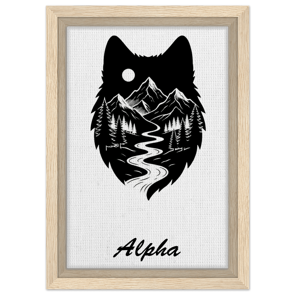 Wolf Wandbild auf Leinwand – Personalisiertes Geschenk – Motiv Nacht & Berge - Made By Request Store