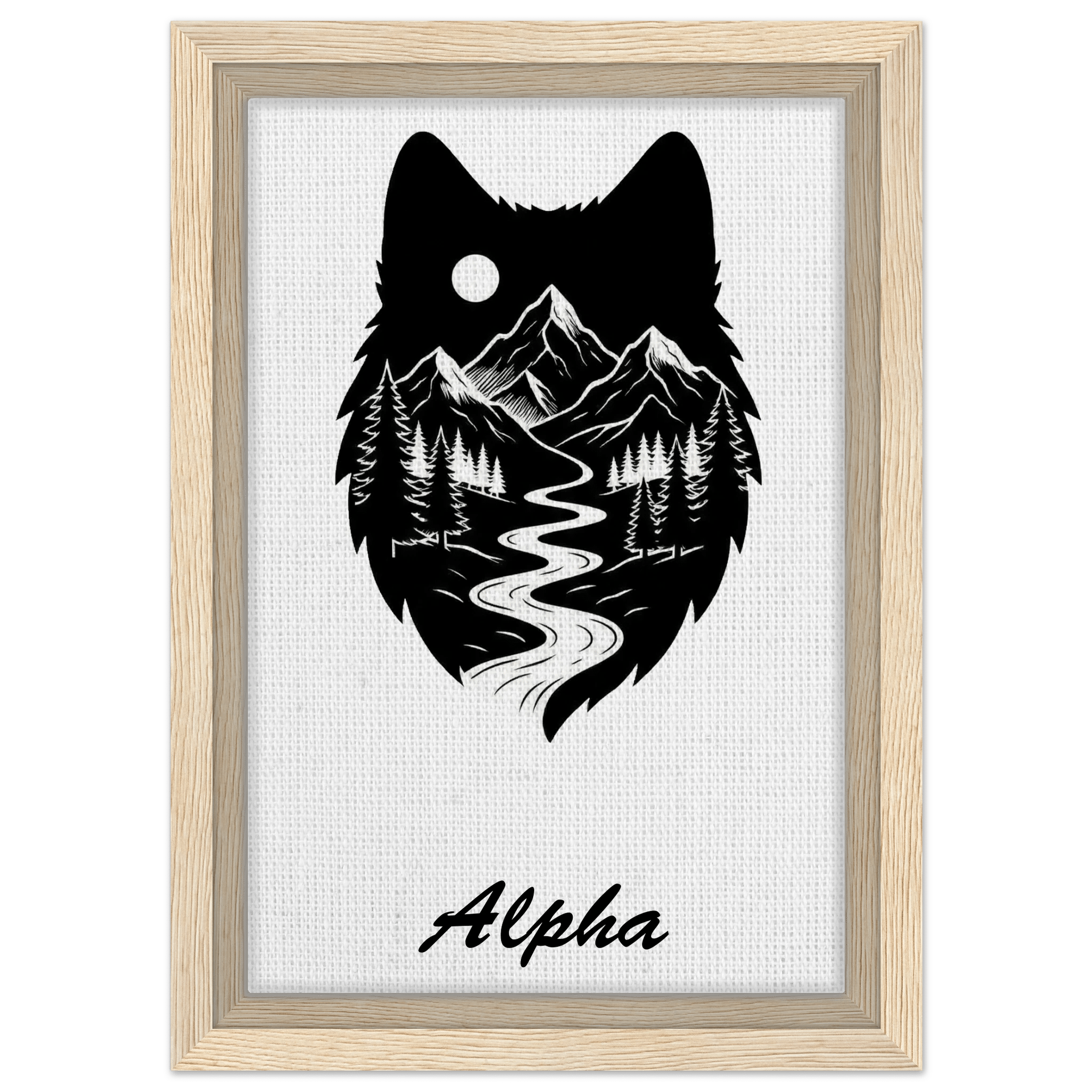 Wolf Wandbild auf Leinwand – Personalisiertes Geschenk – Motiv Nacht & Berge - Made By Request Store