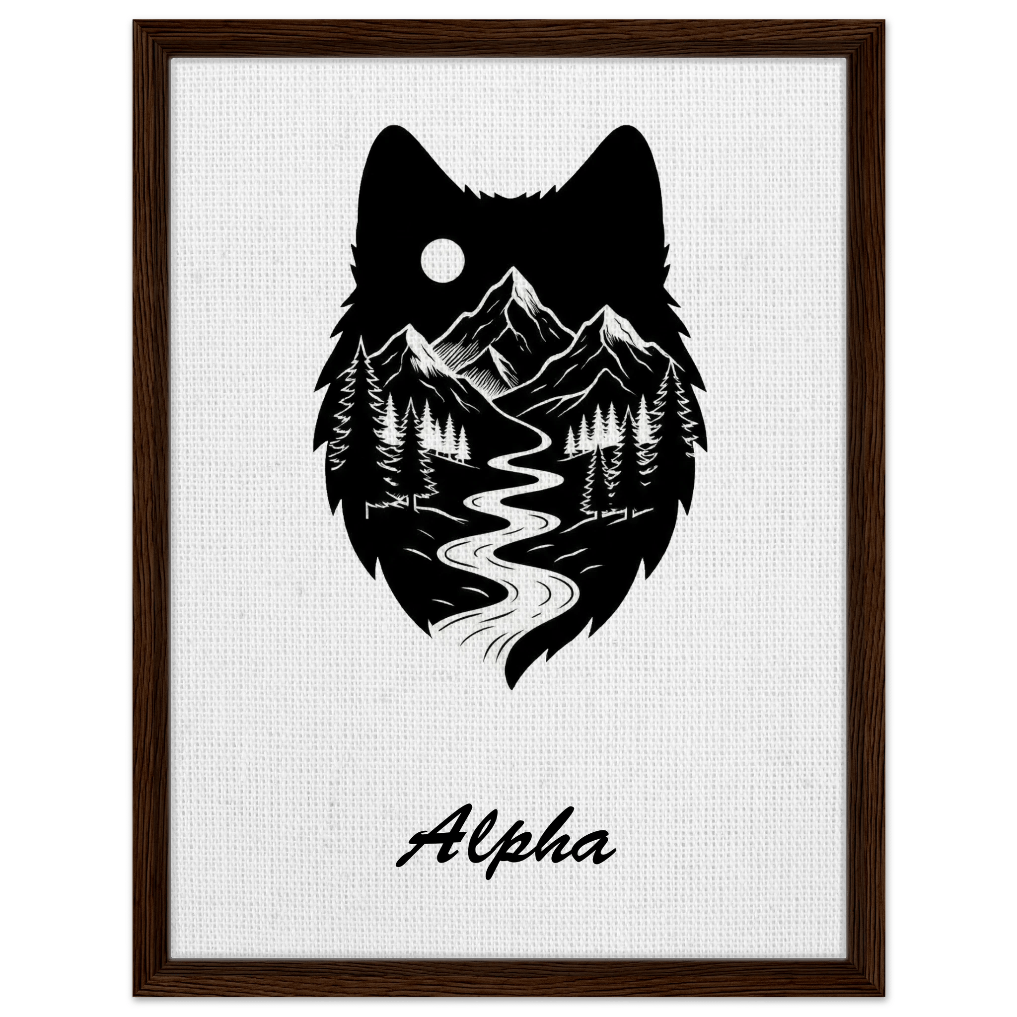 Wolf Wandbild auf Leinwand – Personalisiertes Geschenk – Motiv Nacht & Berge - Made By Request Store